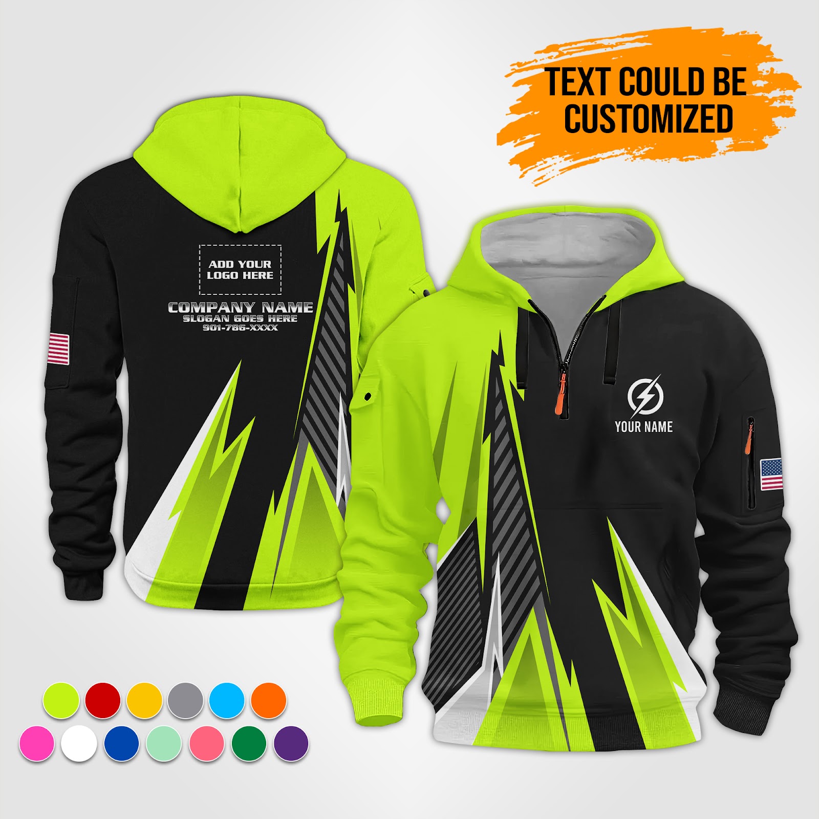 Custom Electrical Quarter Zip Hoodie