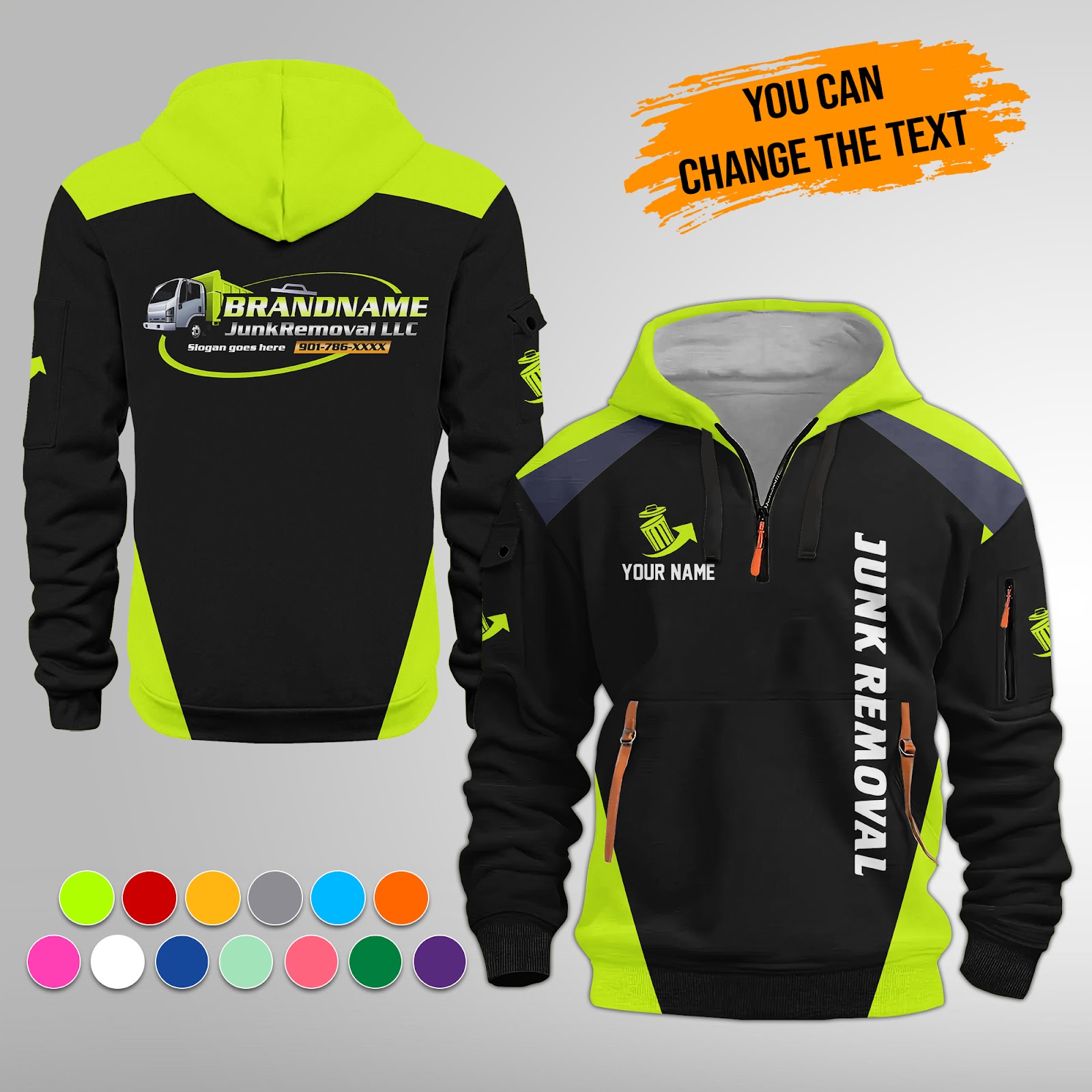 Custom Junk Removal Best Uniform 3D Quarter Zip
