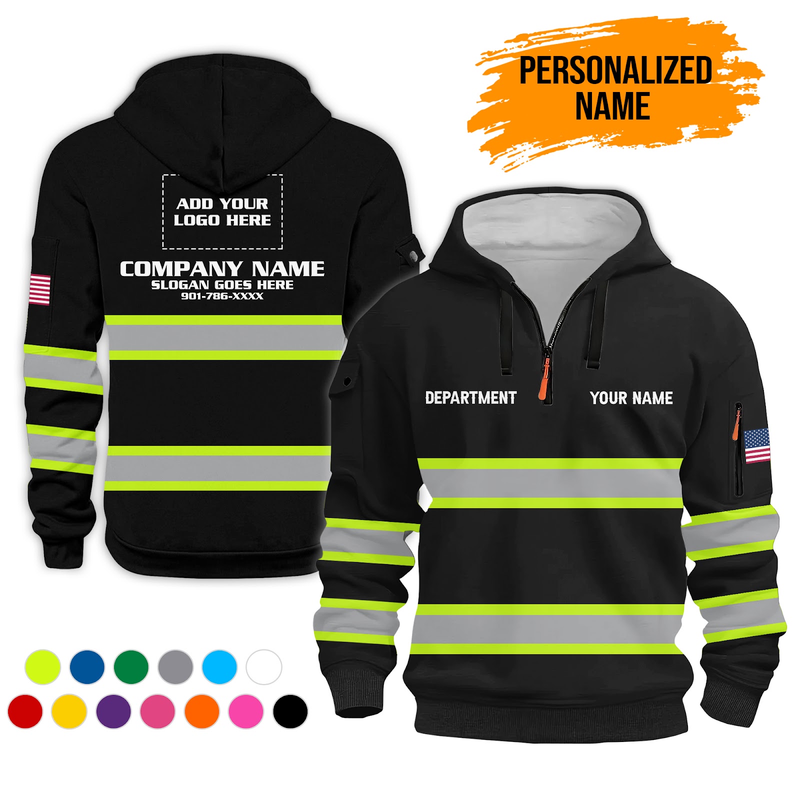 Custom Uniform Workwear 3D Printed Quarter Zip