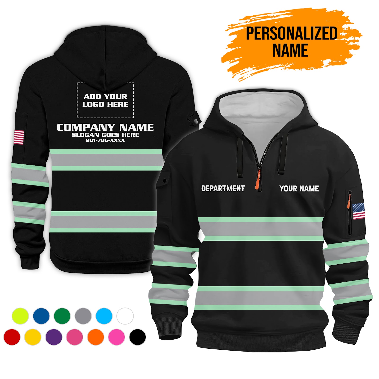 6009705-personalized-name-uniform-workwear-3d-printed-quarter-zip-hoodie-pc273-10.jpg Custom Uniform Workwear 3D Printed Quarter Zip - photo 10