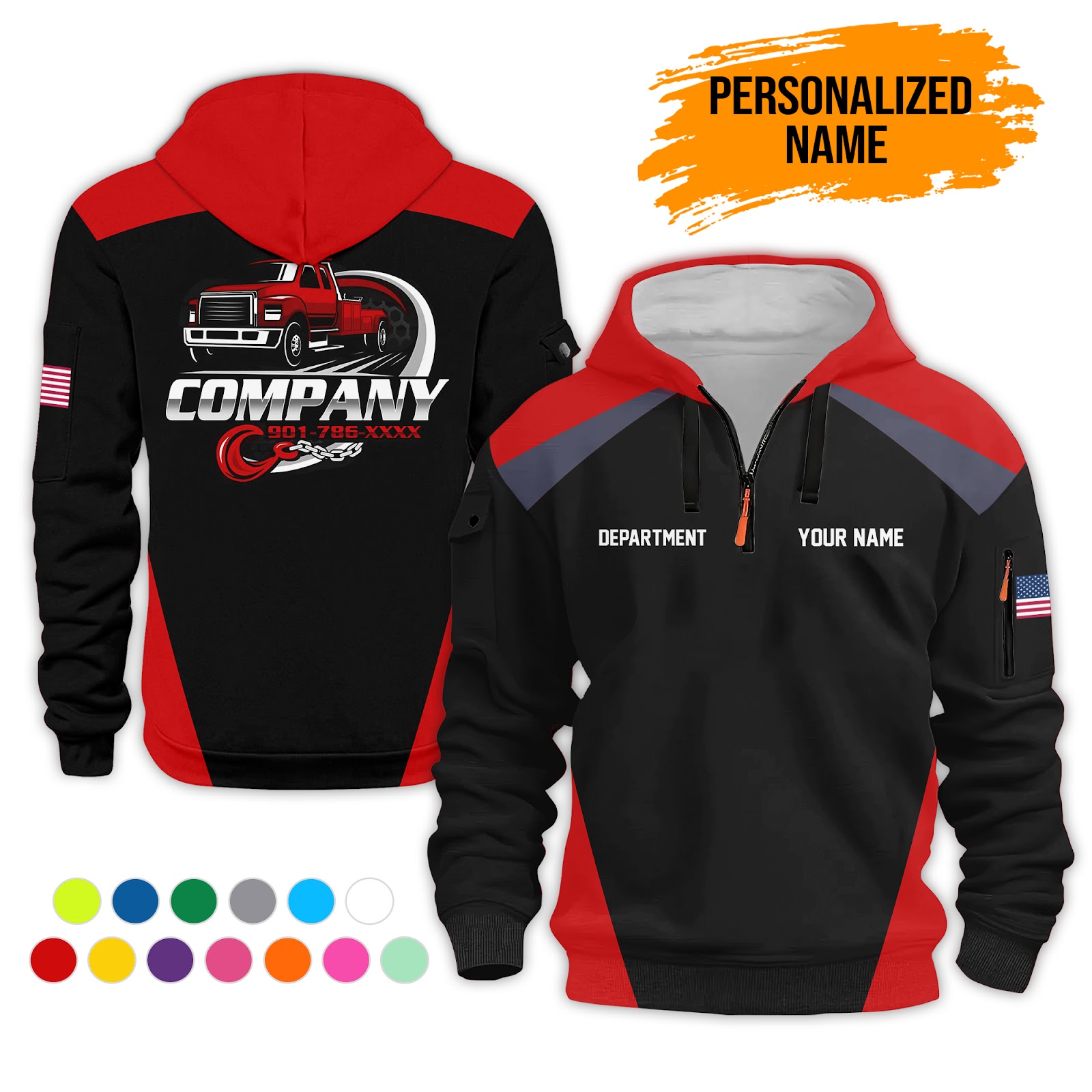 Custom Towing and Recovery 3D Printed Quarter Zip - photo 2
