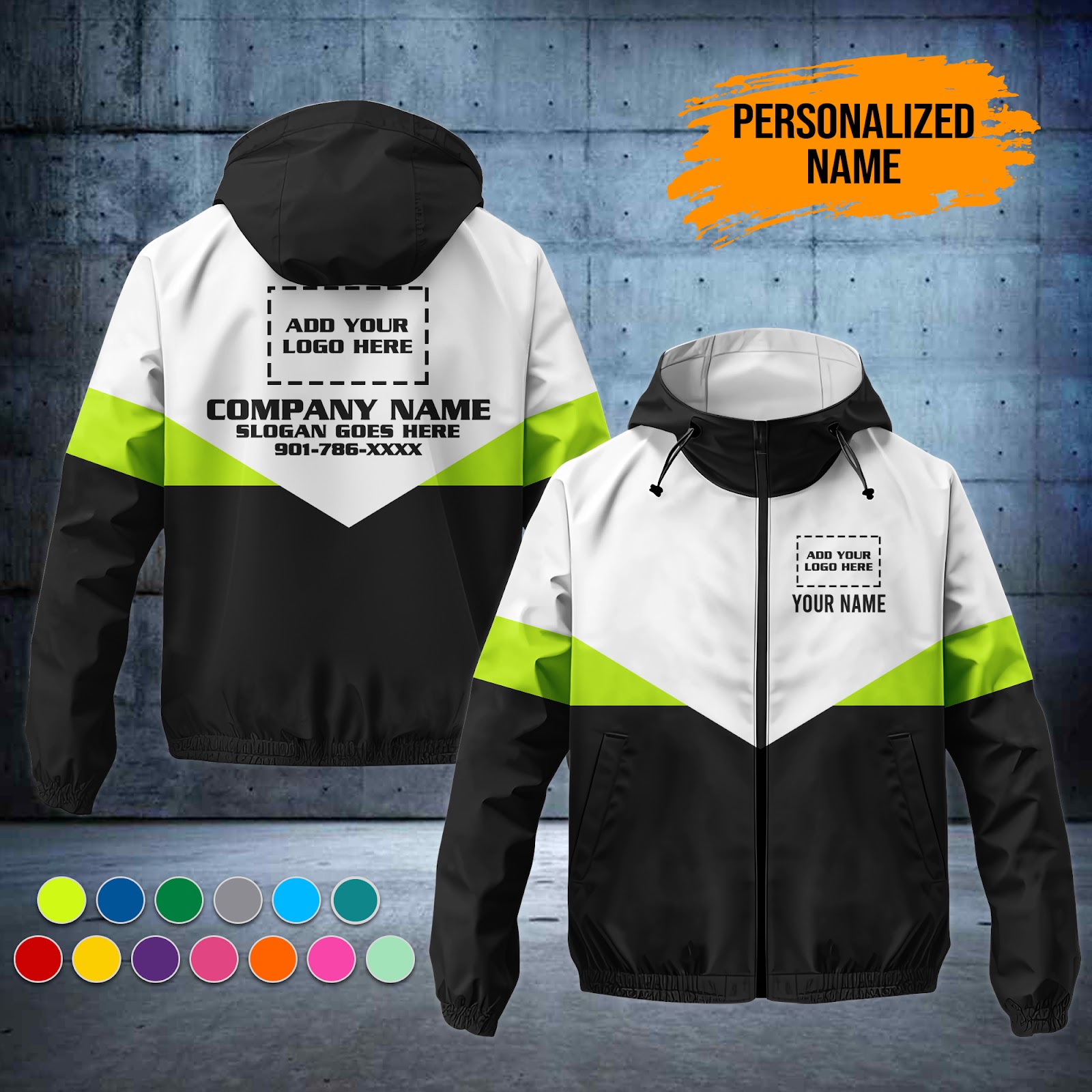 Custom Uniform 3D Printed Windbreaker Jacket