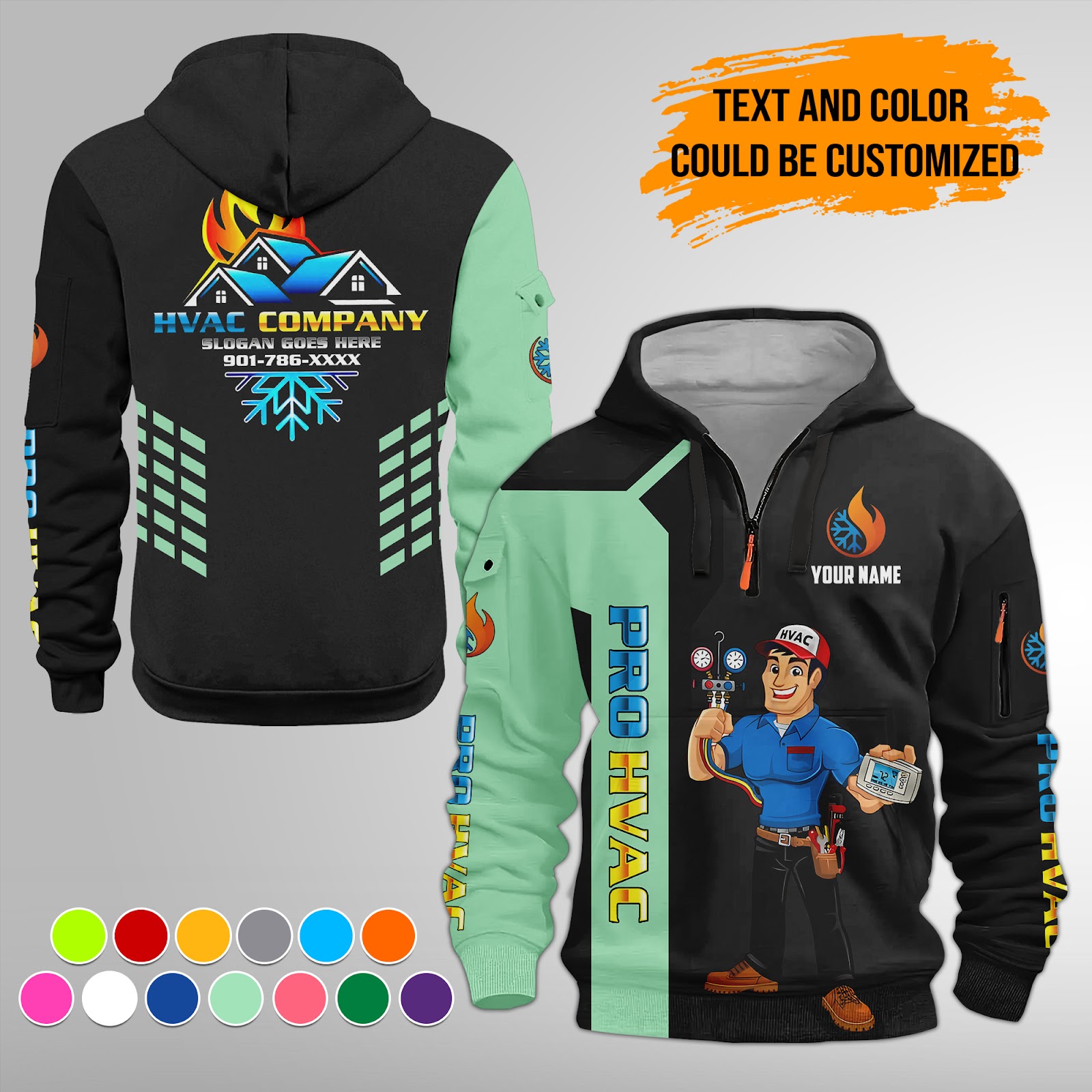 6014480-personalized-name-pro-hvac-quarter-zip-hoodie-am790-10.jpg Custom Pro HVAC Quarter Zip Hoodie - photo 10