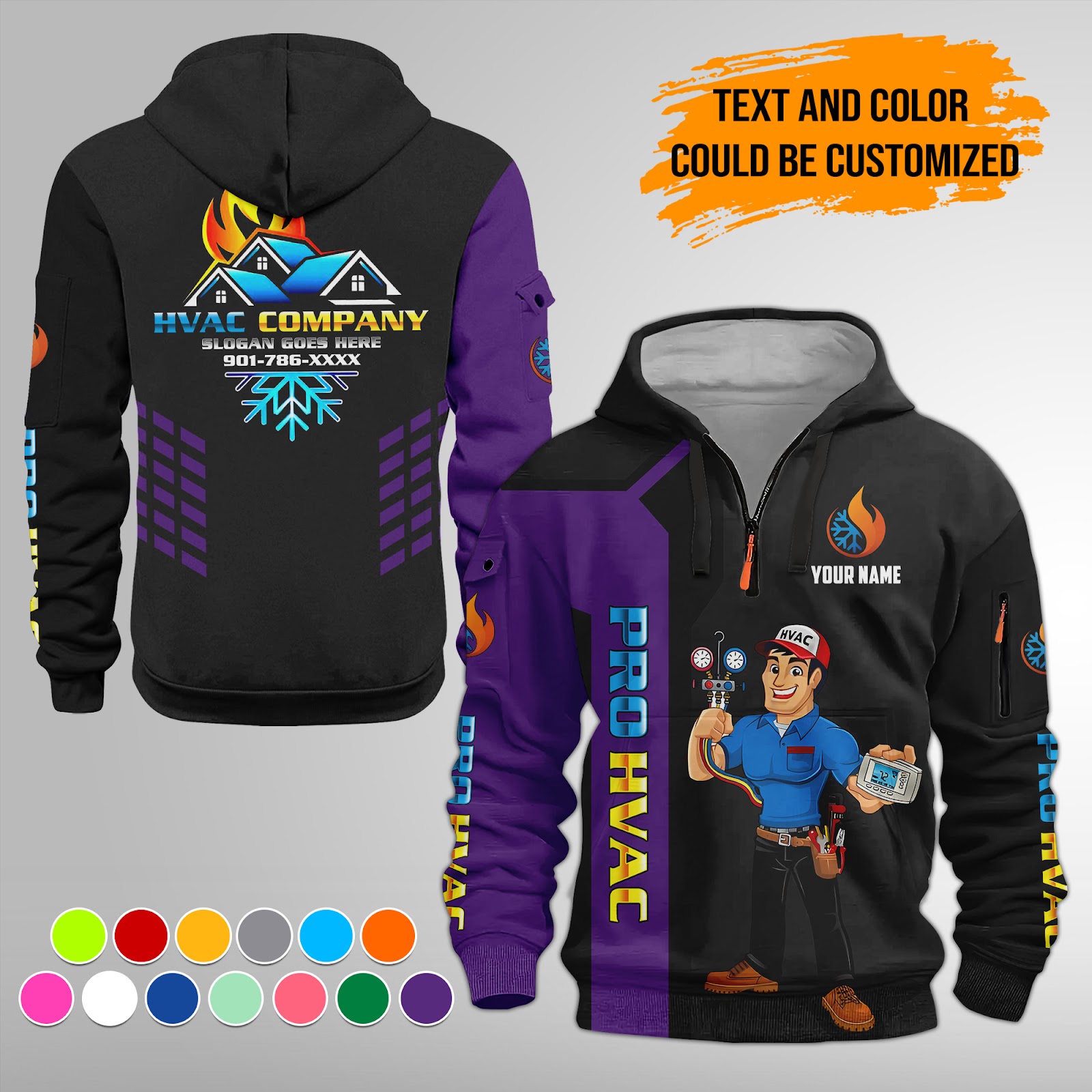 6014480-personalized-name-pro-hvac-quarter-zip-hoodie-am790-13.jpg Custom Pro HVAC Quarter Zip Hoodie - photo 13