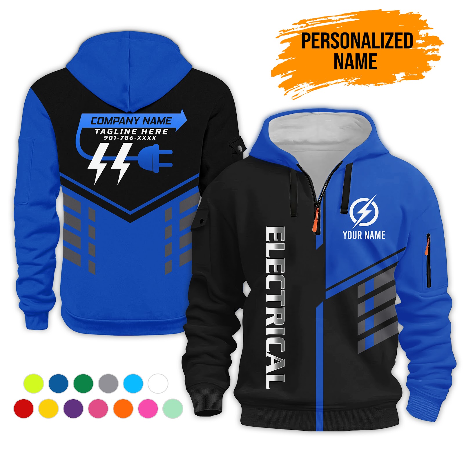 Custom Electrical Quarter Zip Hoodie - photo 9