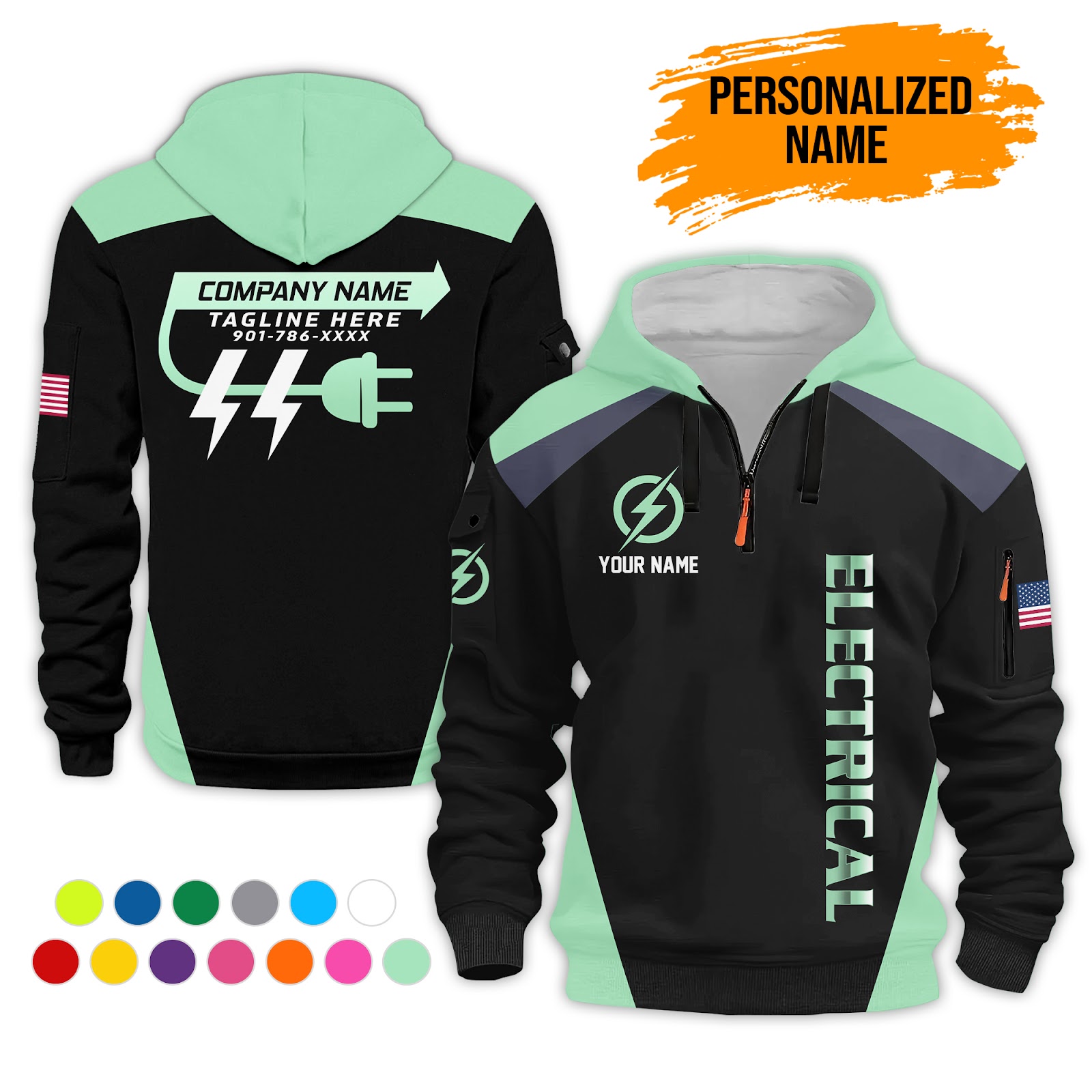 6015677-personalized-name-electrical-quarter-zip-hoodie-pc301-10.jpg Custom Electrical Quarter Zip Hoodie - photo 10
