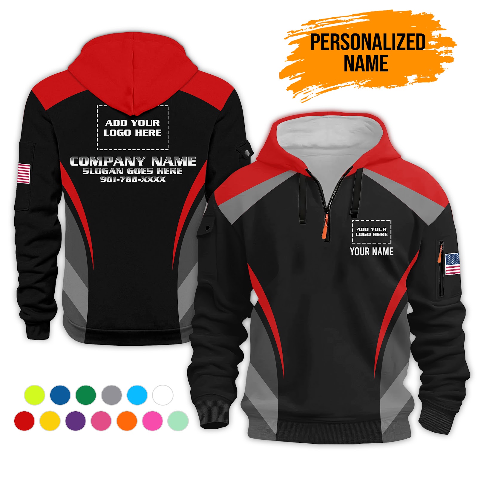 Custom Uniform 3D Quarter Zip Hoodie - photo 2