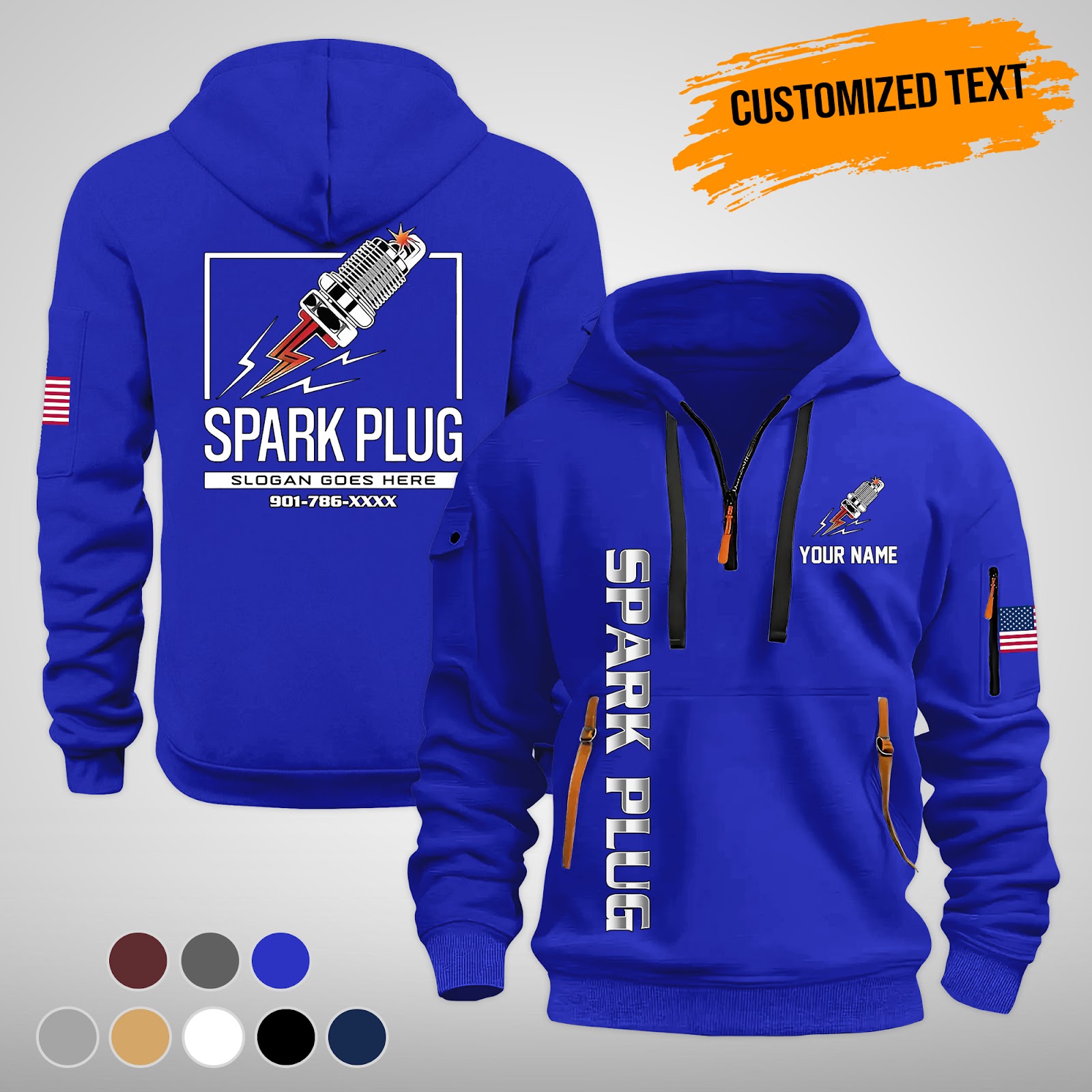 6016307-sparkforge-premium-quarter-zip-hoodie-for-mechanics-gearheads-am794-5.jpg SPARKFORGE™ – Premium Quarter Zip Hoodie for - photo 5