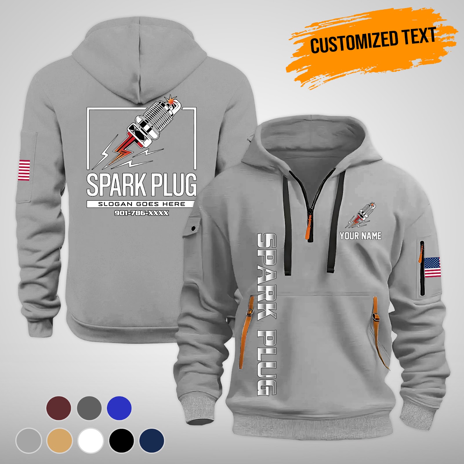 6016307-sparkforge-premium-quarter-zip-hoodie-for-mechanics-gearheads-am794-6.jpg SPARKFORGE™ – Premium Quarter Zip Hoodie for - photo 6