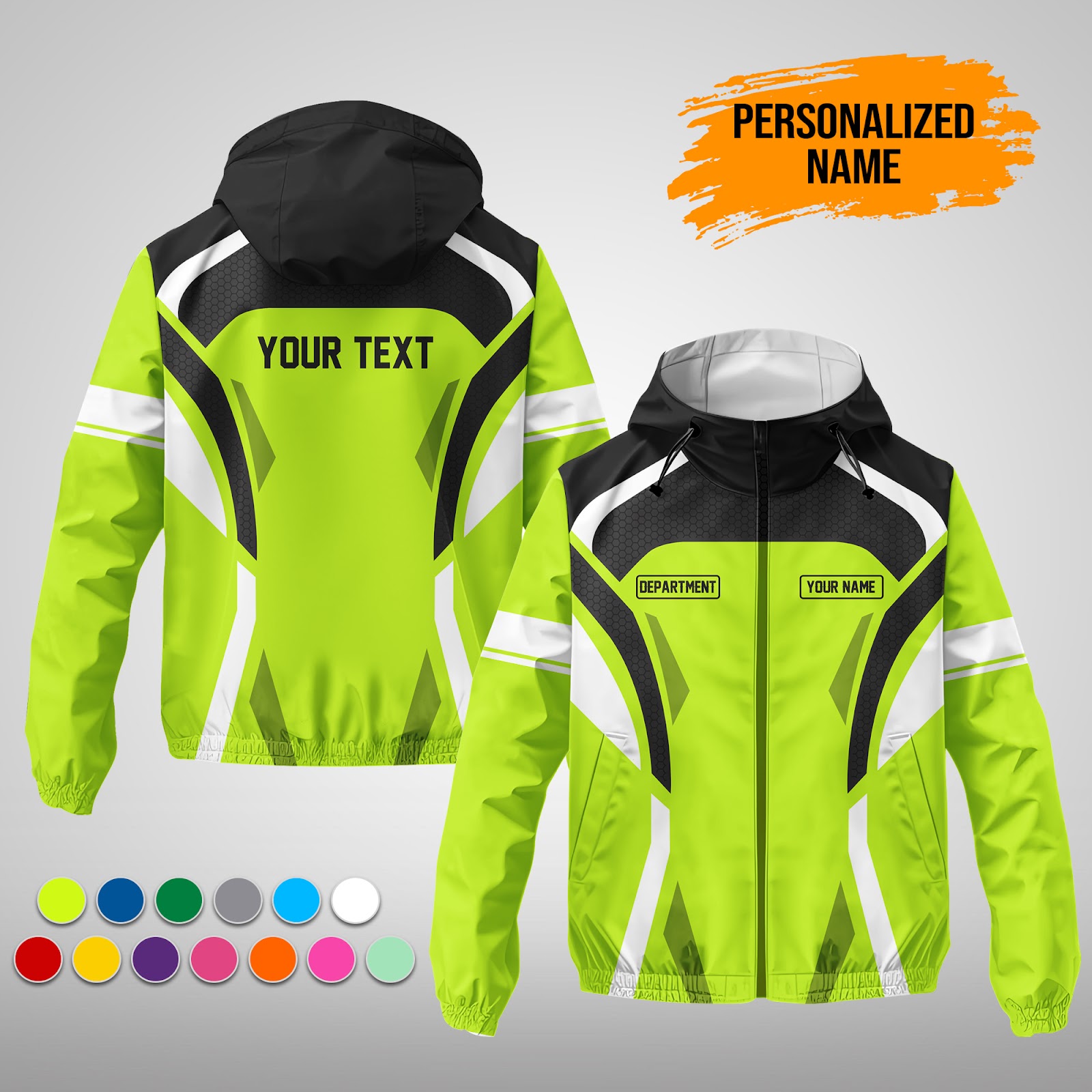 Custom Uniform 3D Printed Windbreaker Jacket