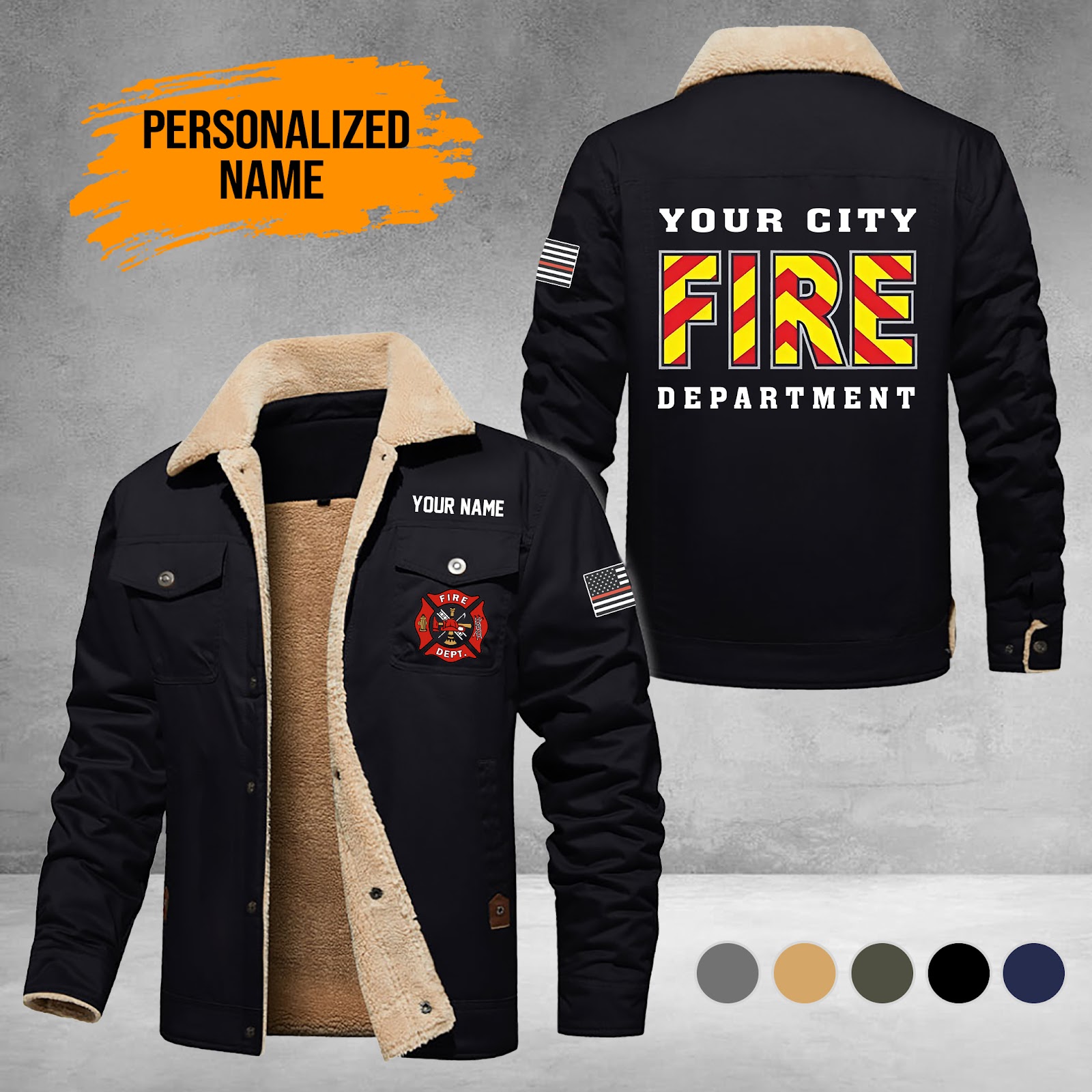 Custom Love Firefighter Quarter Fleece Lined