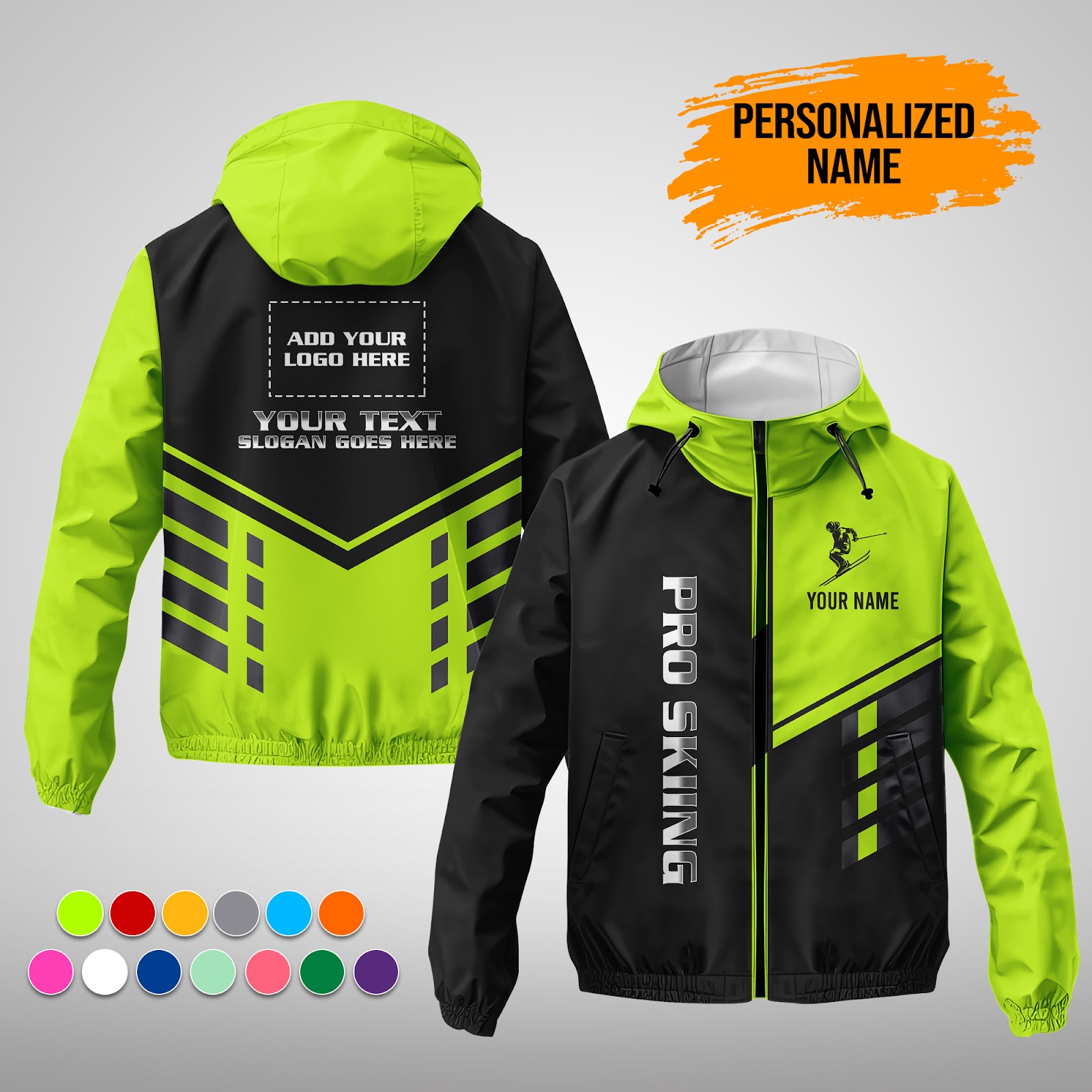 Custom Love Skiing Uniform 3D Printed Windbreaker