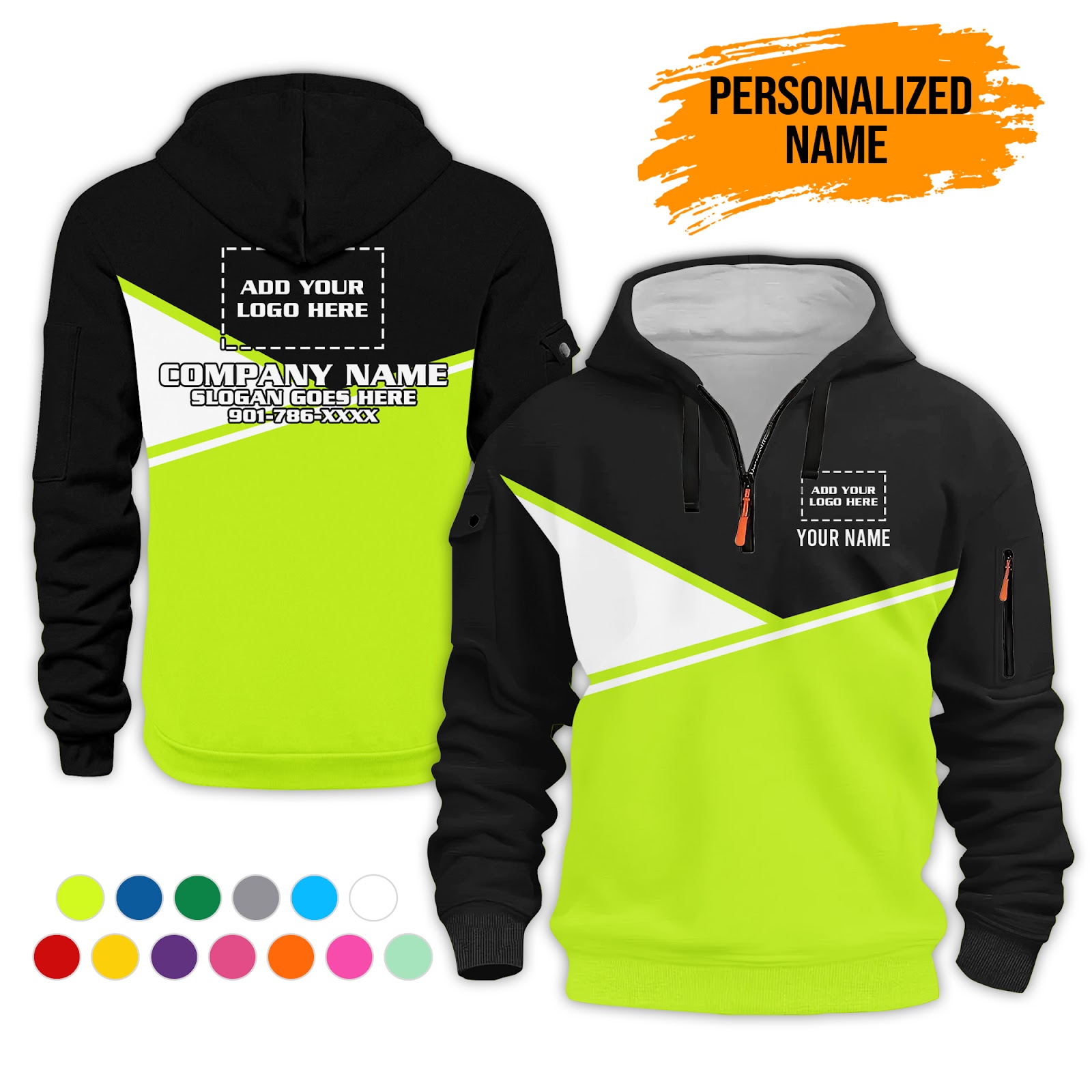 Custom Uniform 3D Quarter Zip Hoodie