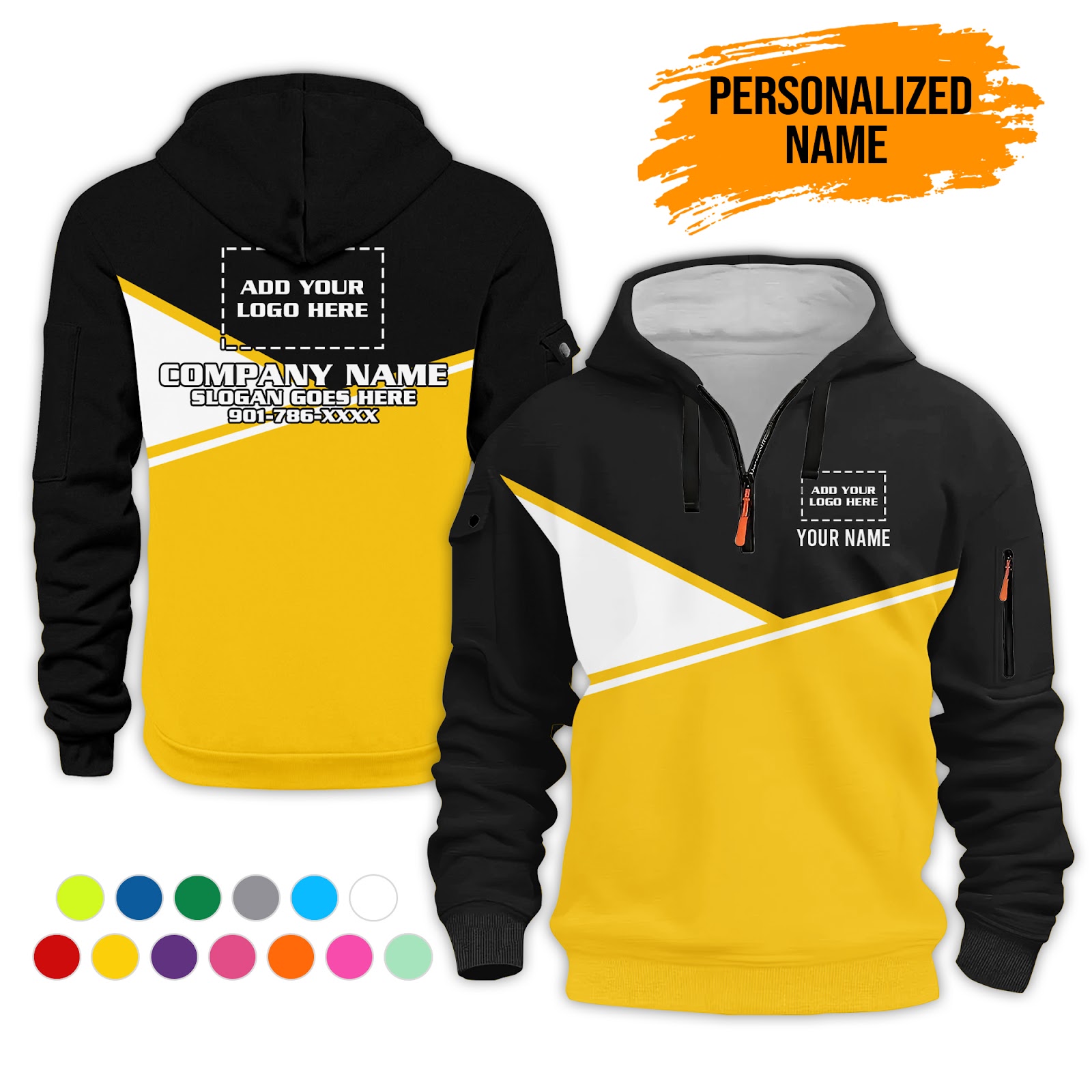 Custom Uniform 3D Quarter Zip Hoodie | Azfancy