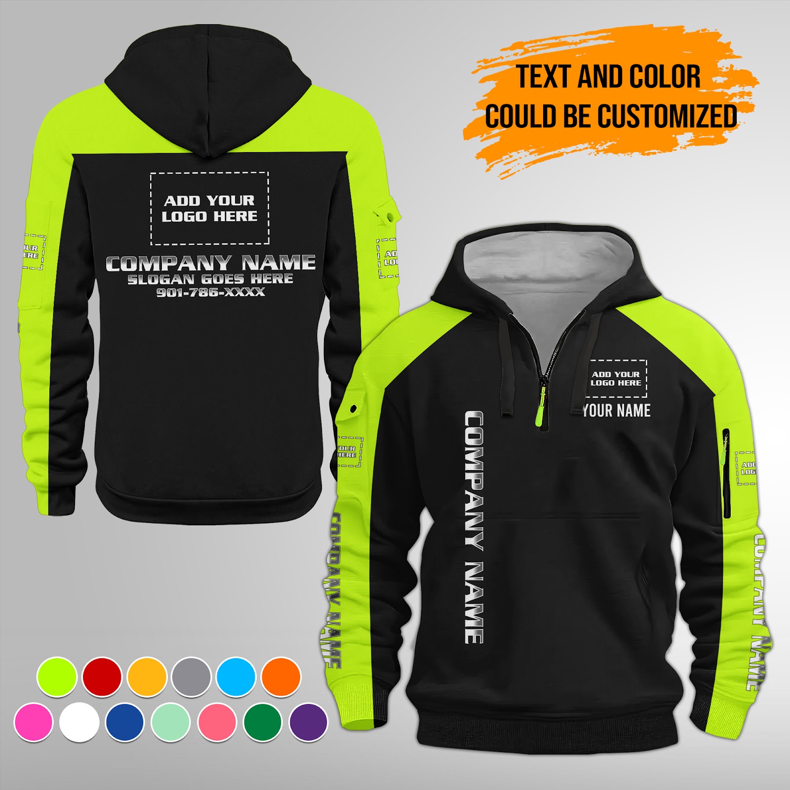 Custom Uniform Quater Zipper Hoodie - photo 14