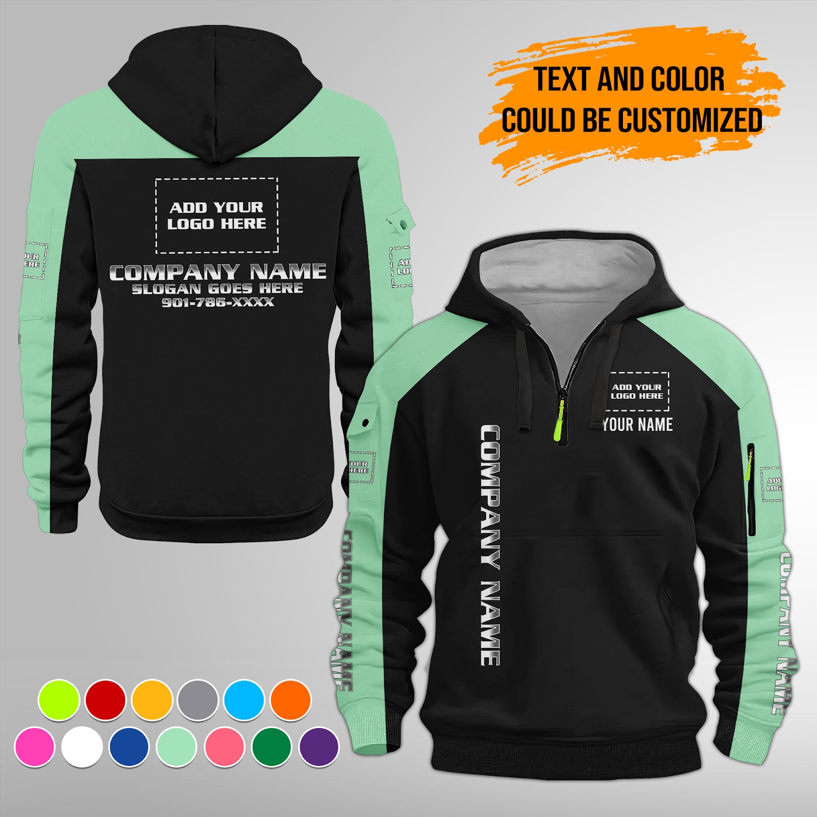 6022439-personalized-name-and-color-uniform-quater-zipper-hoodie-am811-10.jpg Custom Uniform Quater Zipper Hoodie - photo 23