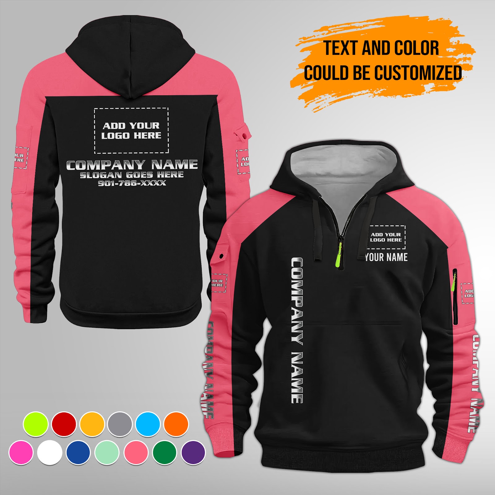 6022439-personalized-name-and-color-uniform-quater-zipper-hoodie-am811-11.jpg Custom Uniform Quater Zipper Hoodie - photo 24