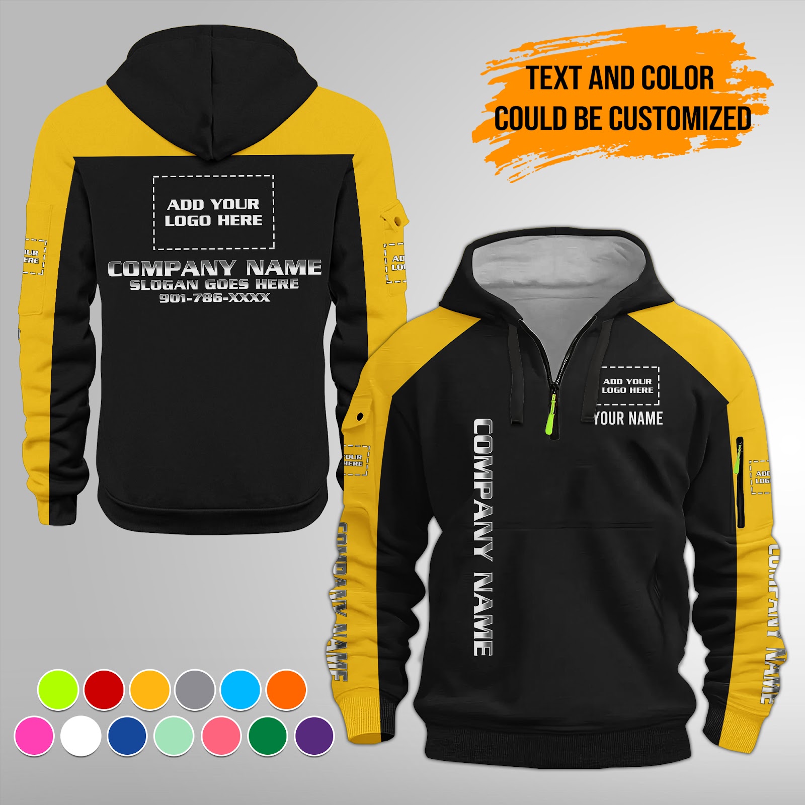 6022439-personalized-name-and-color-uniform-quater-zipper-hoodie-am811-3.jpg Custom Uniform Quater Zipper Hoodie - photo 16