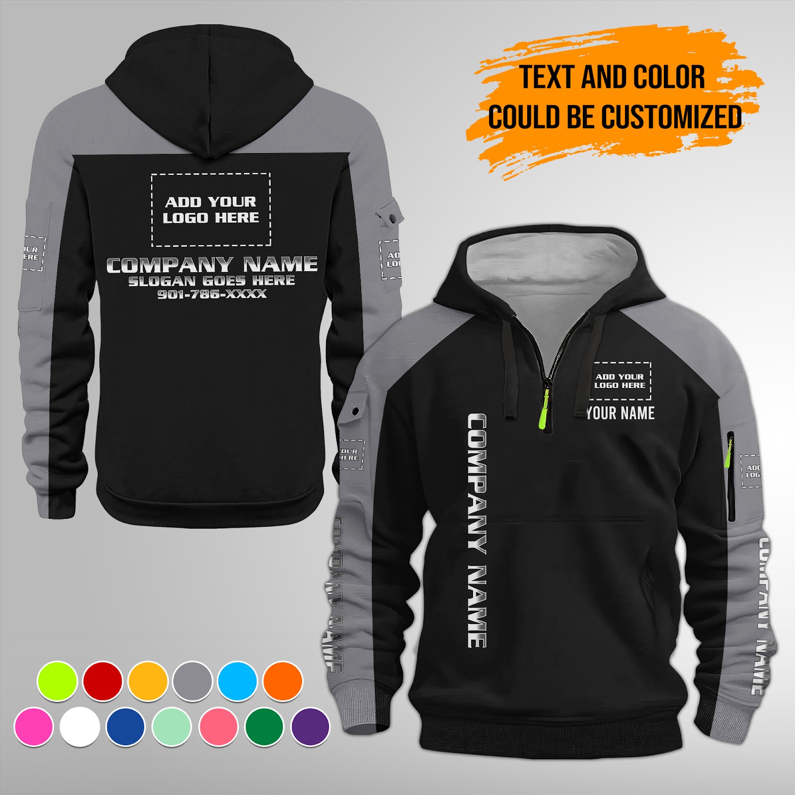 6022439-personalized-name-and-color-uniform-quater-zipper-hoodie-am811-4.jpg Custom Uniform Quater Zipper Hoodie - photo 17