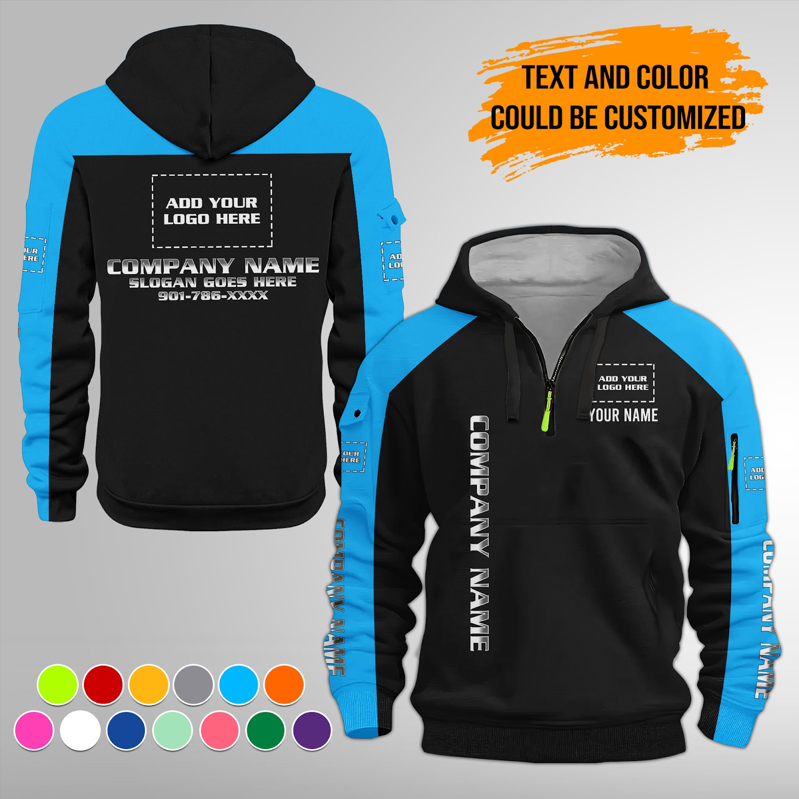 6022439-personalized-name-and-color-uniform-quater-zipper-hoodie-am811-5.jpg Custom Uniform Quater Zipper Hoodie - photo 18