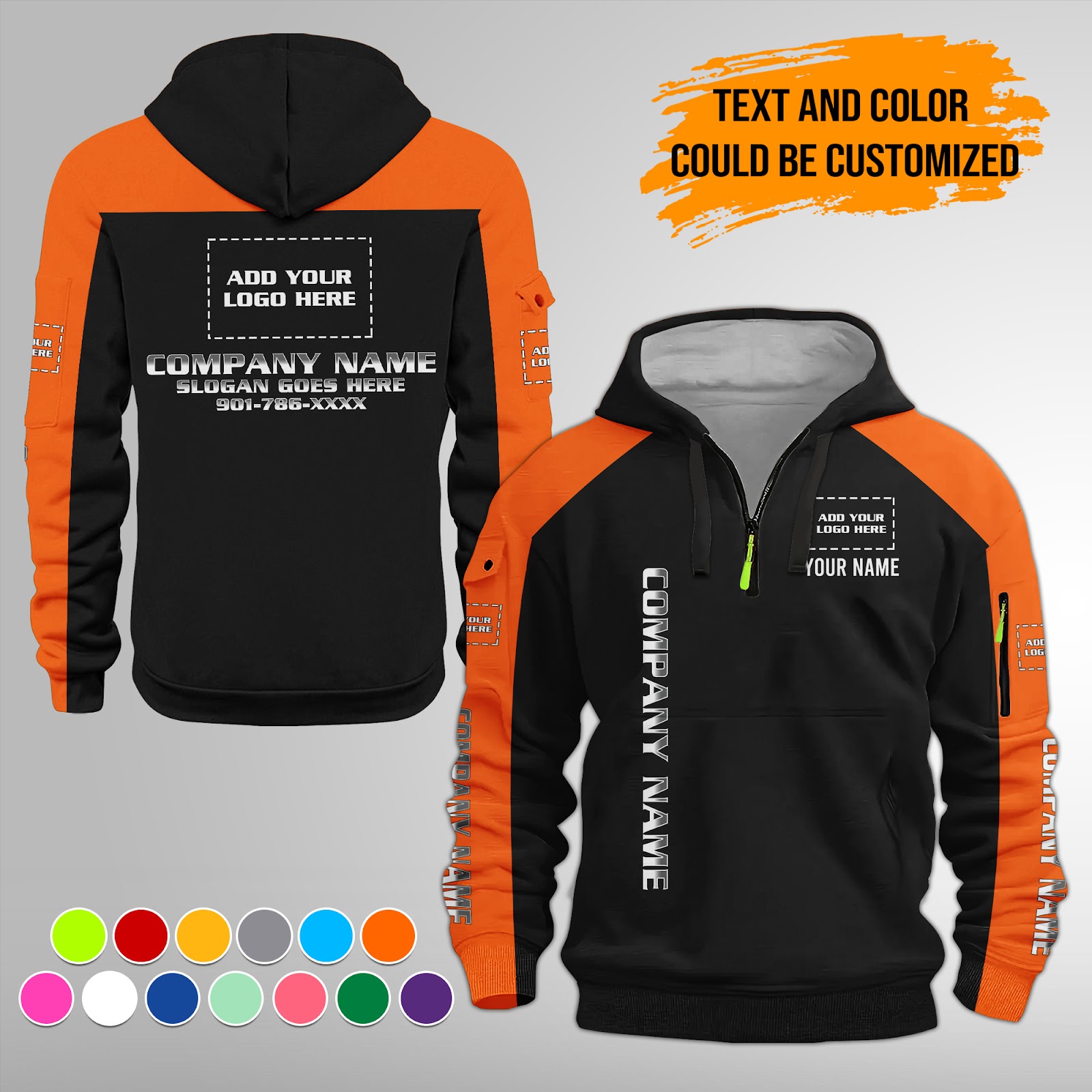 6022439-personalized-name-and-color-uniform-quater-zipper-hoodie-am811-6.jpg Custom Uniform Quater Zipper Hoodie - photo 19