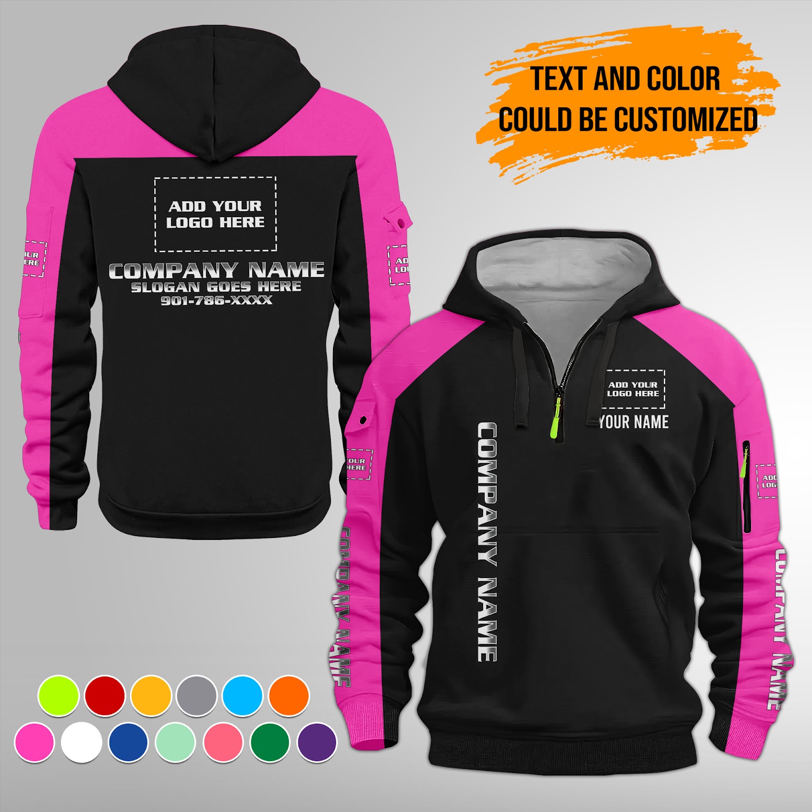 6022439-personalized-name-and-color-uniform-quater-zipper-hoodie-am811-7.jpg Custom Uniform Quater Zipper Hoodie - photo 20