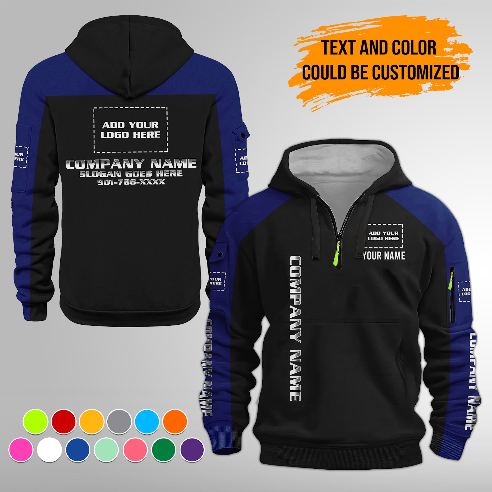 6022439-personalized-name-and-color-uniform-quater-zipper-hoodie-am811-9.jpg Custom Uniform Quater Zipper Hoodie - photo 22