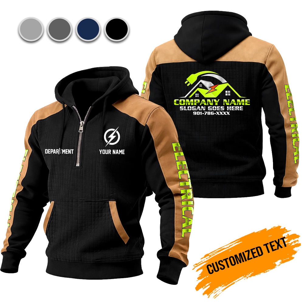 Custom Electrical Checkered Zipper Hoodie - photo 2