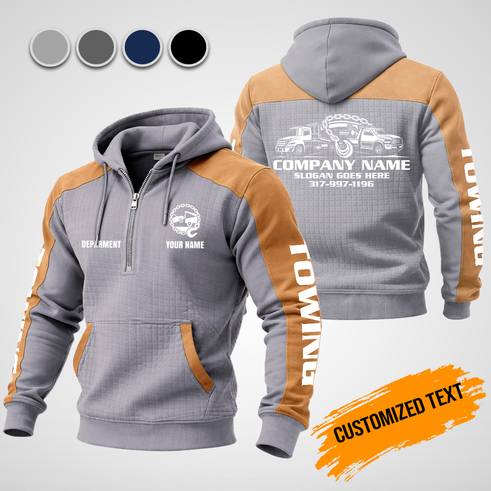 6025327-personalized-name-towing-truck-checkered-zipper-hoodie-am819-3.jpg Custom Towing Truck Checkered Zipper Hoodie - photo 3