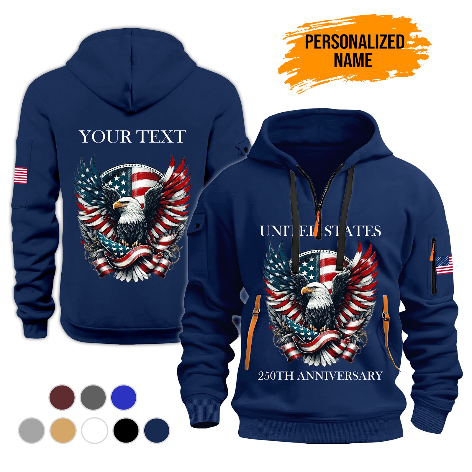 Custom United States 250th Anniversary 2D Printed