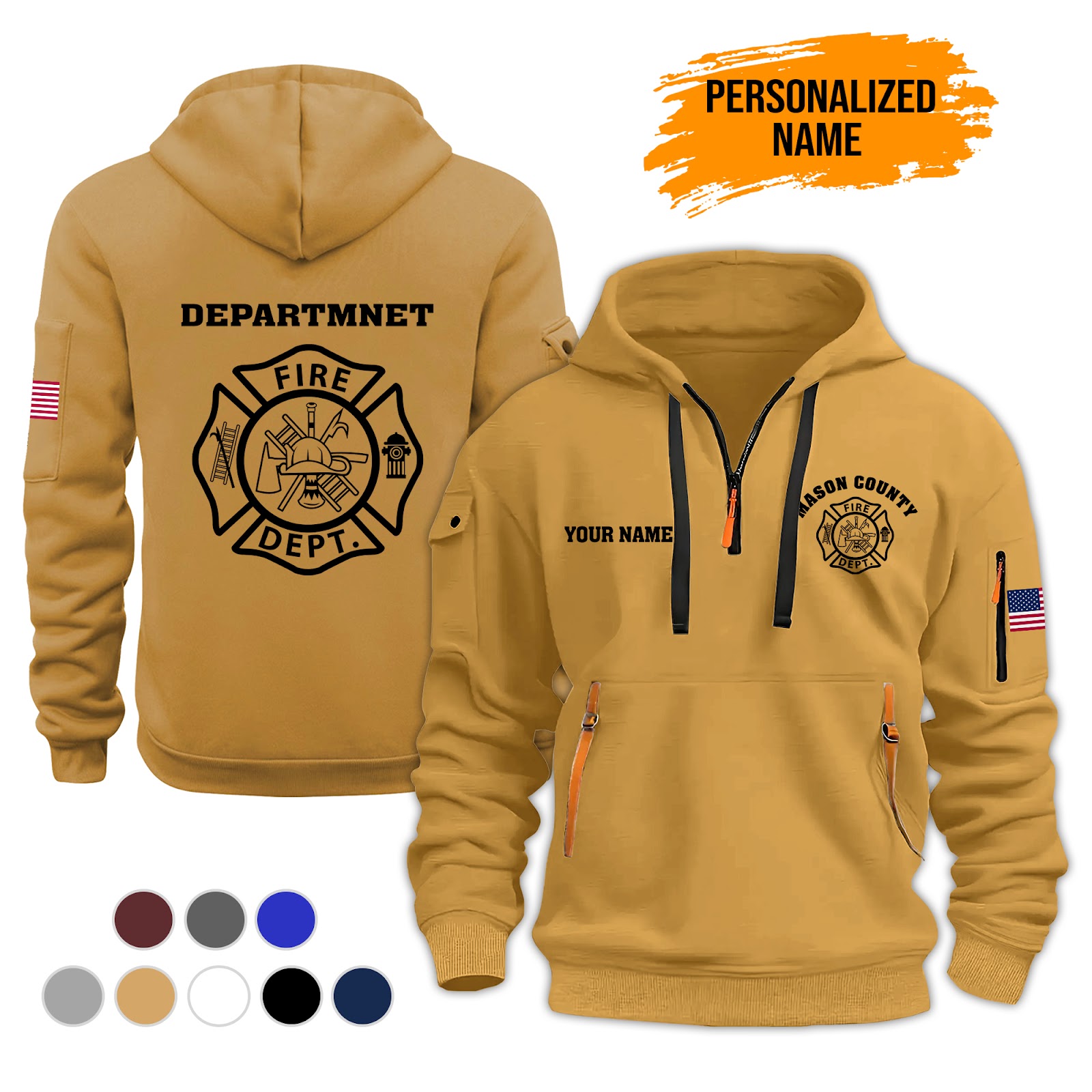 6026496-personalized-name-love-firefighter-3d-printed-quarter-zip-hoodie-ct985-3.jpg Custom Love Firefighter 3D Printed Quarter Zip - photo 3