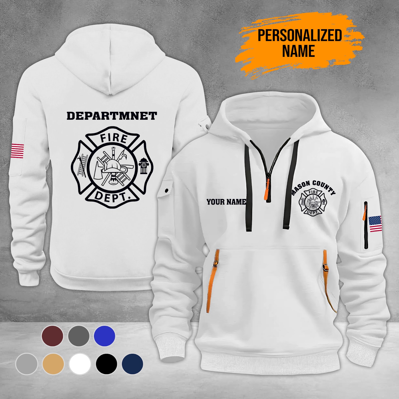 6026496-personalized-name-love-firefighter-3d-printed-quarter-zip-hoodie-ct985-8.jpg Custom Love Firefighter 3D Printed Quarter Zip - photo 8