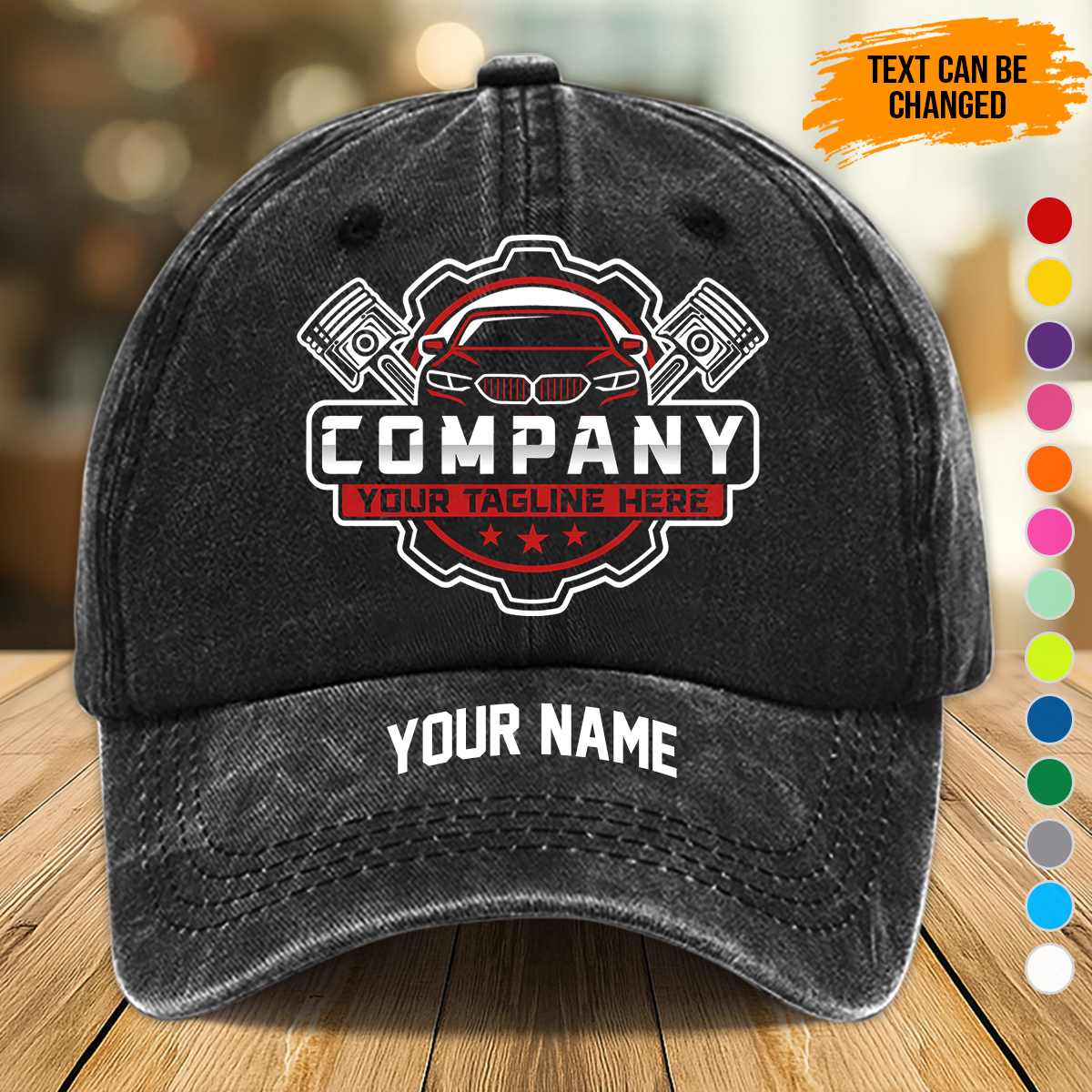 Custom Text Mechanic 2D Printed Baseball Cap - photo 2