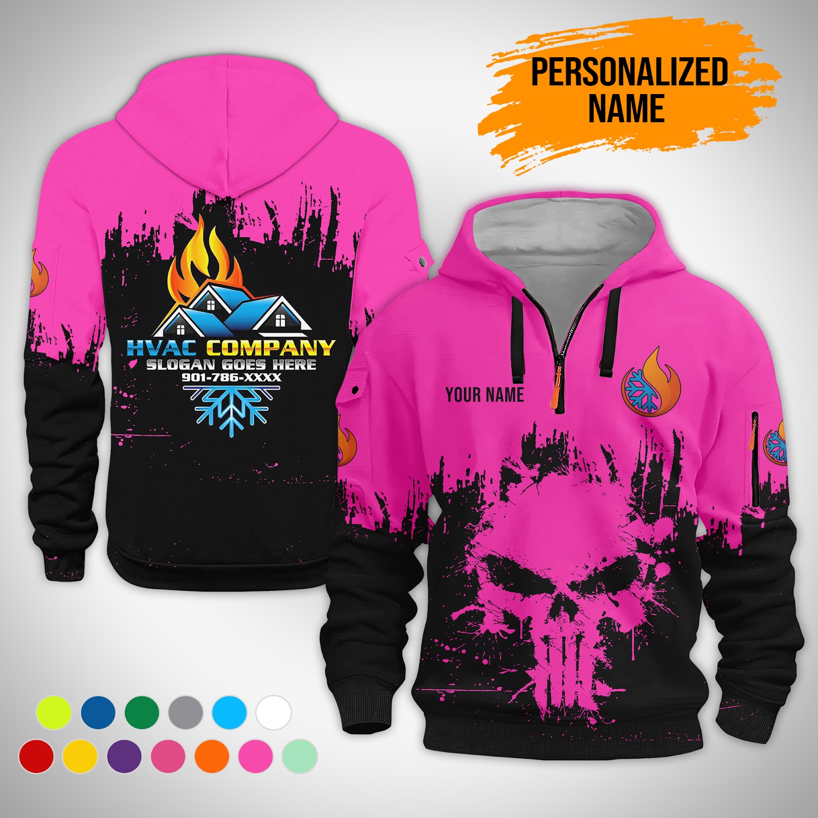 5620576-personalized-name-hvac-3d-quarter-zip-hoodie-ct390-7.jpg Custom HVAC 3D Quarter Zip Hoodie - photo 7