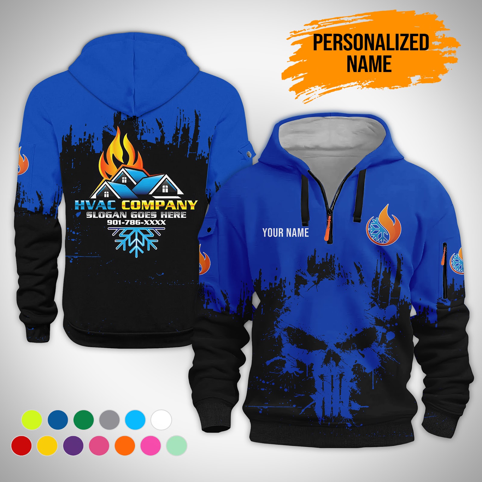 5620576-personalized-name-hvac-3d-quarter-zip-hoodie-ct390-9.jpg Custom HVAC 3D Quarter Zip Hoodie - photo 9