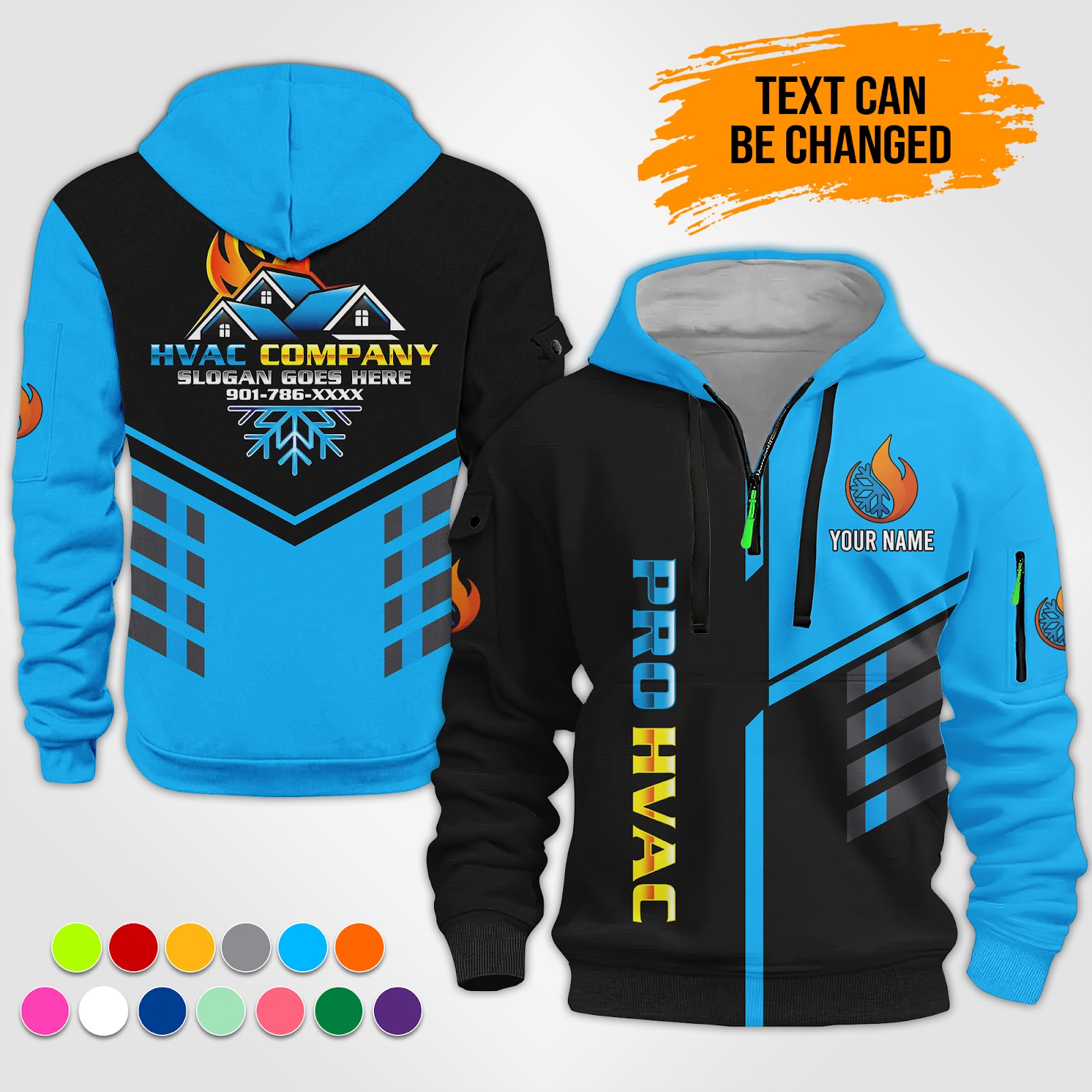 Custom HVAC 3D Quarter Zip Hoodie - photo 18