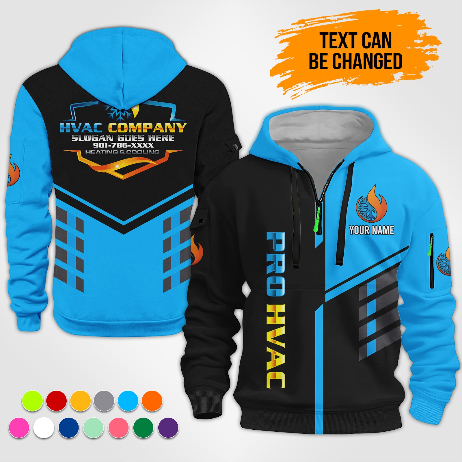 5651366-personalized-name-hvac-3d-quarter-zip-hoodie-rn864-5.jpg Custom HVAC 3D Quarter Zip Hoodie - photo 5