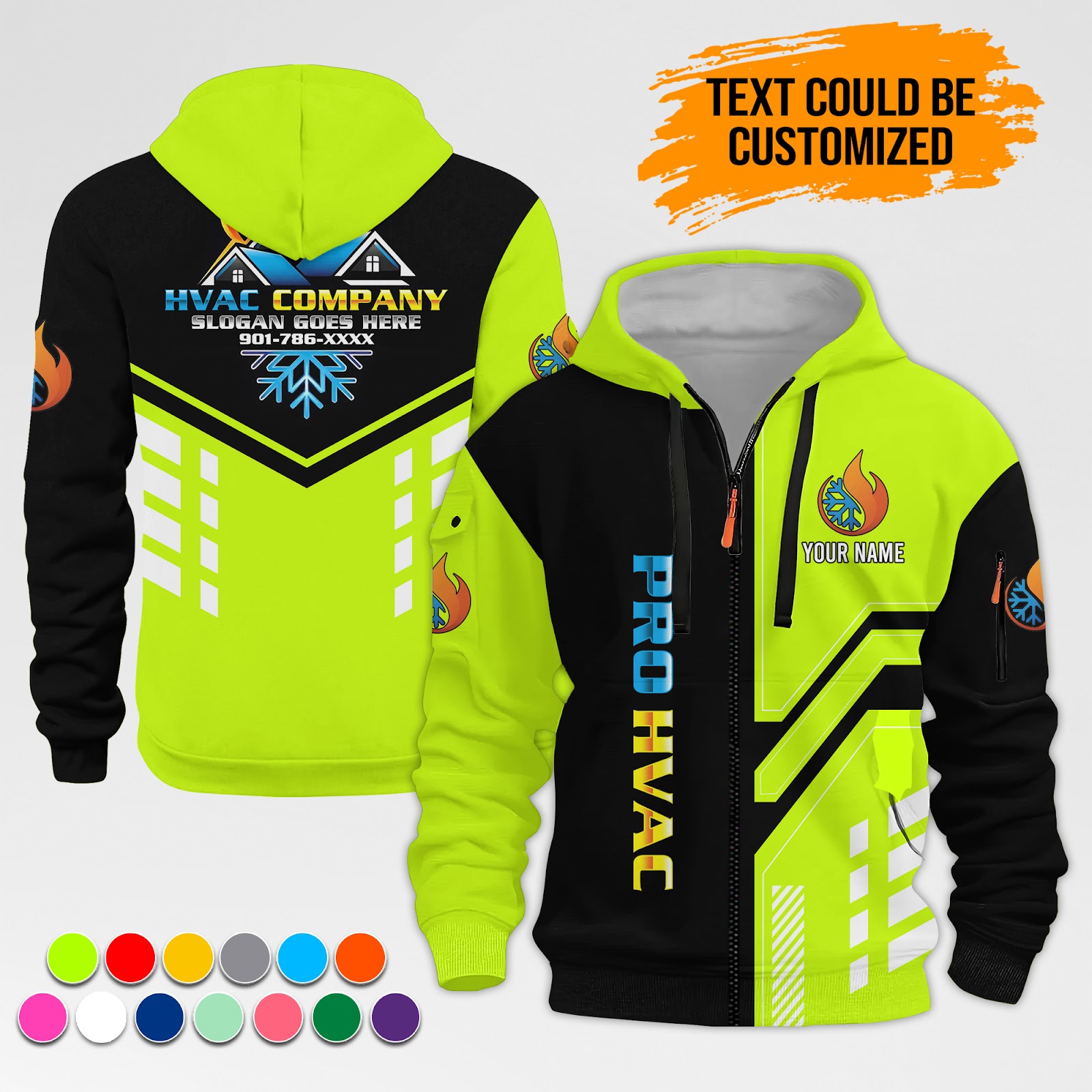 Custom HVAC 3D Quarter Zip Hoodie