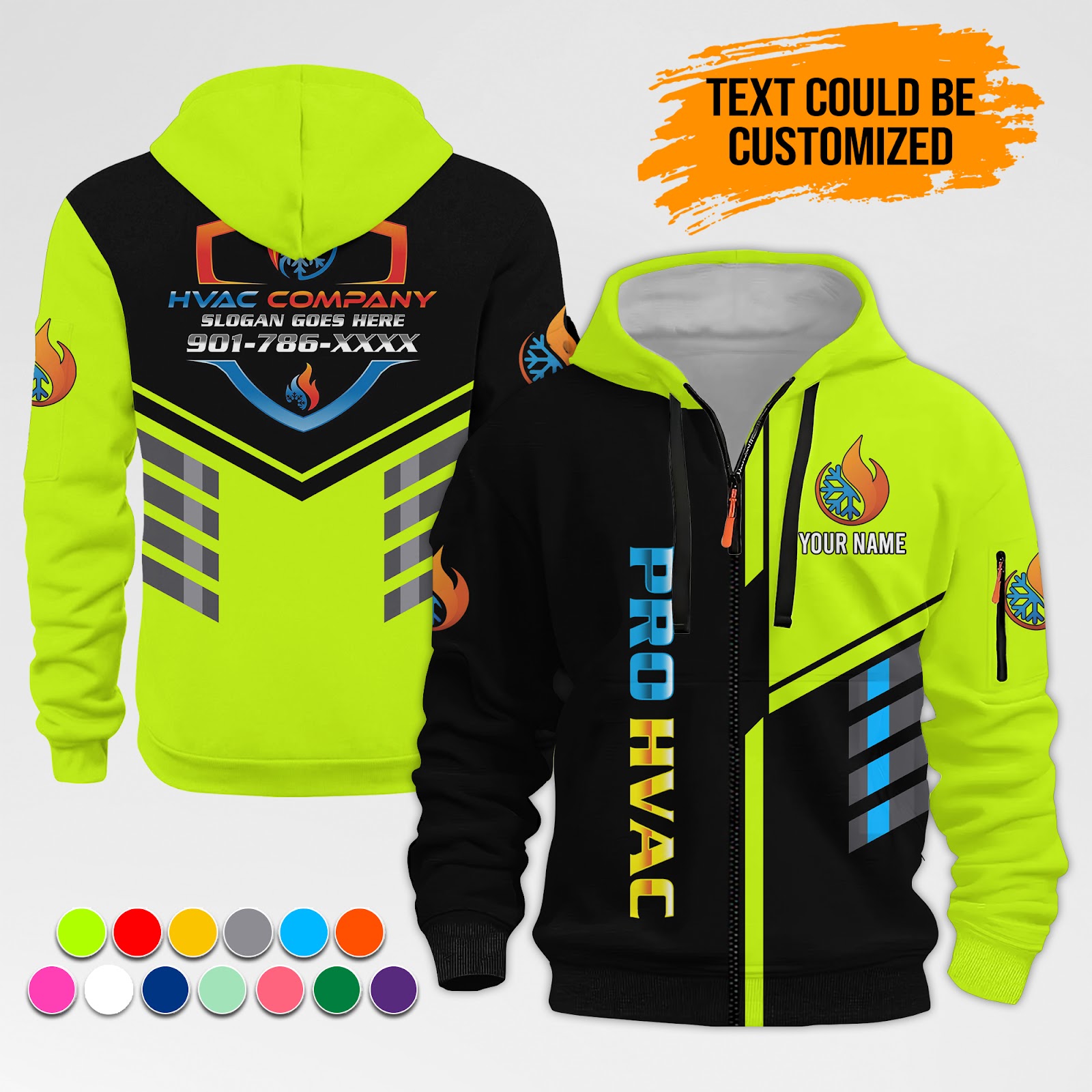 Custom HVAC 3D Quarter Zip Hoodie