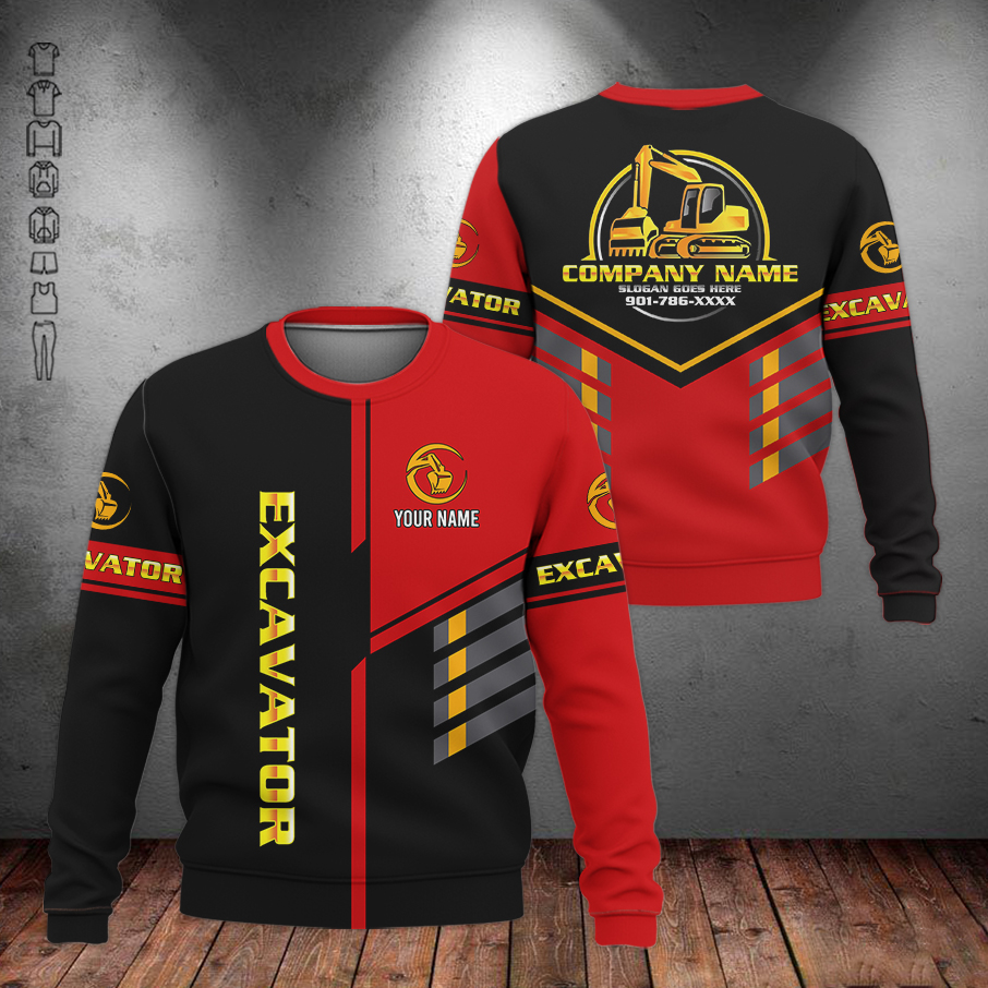 5694530-personalized-name-excavator-3d-all-over-printed-clothes-am372-13.jpg Custom Excavator 3D Hoodie - photo 13