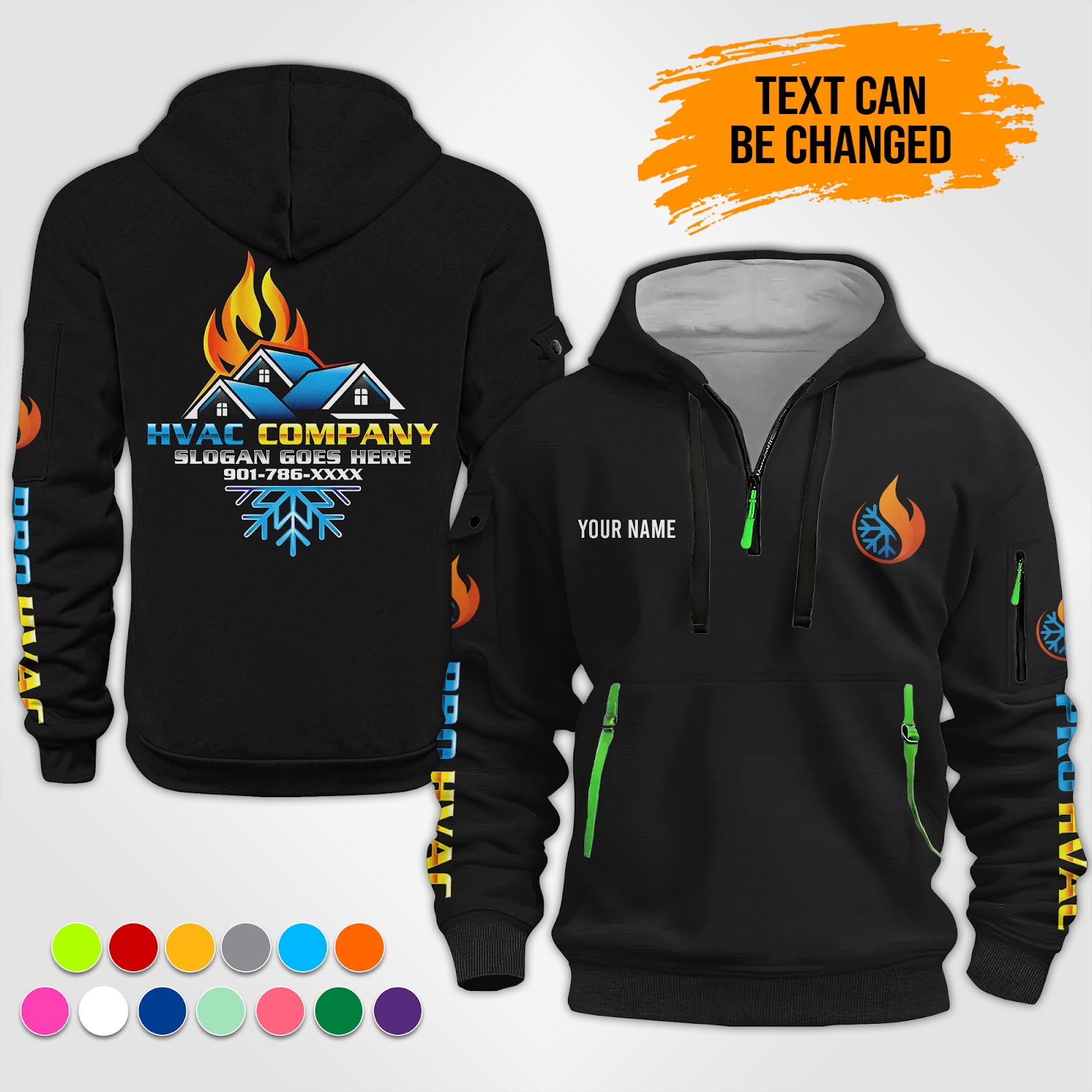 Custom Love HVAC 3D Quarter Zip Hoodie - photo 27