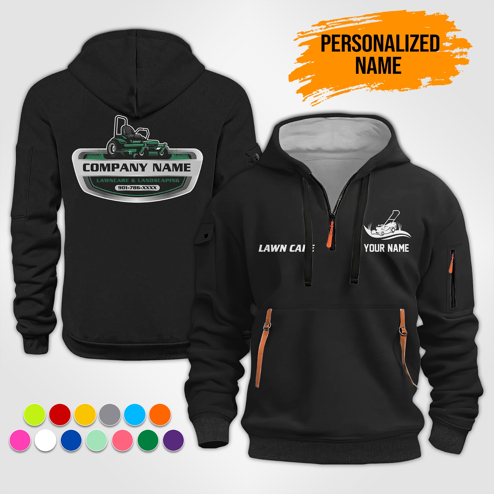 Custom Tree Service 3D Quarter Zip Hoodie - photo 12