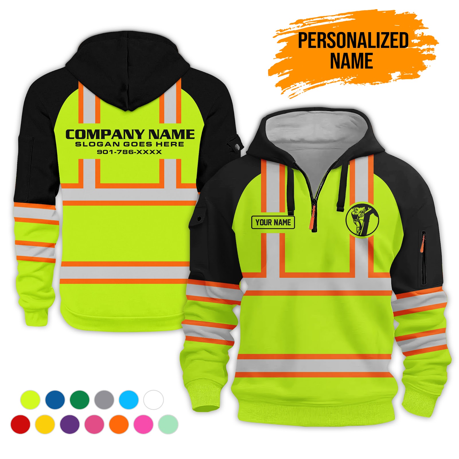 Custom Tree Service 3D Quarter Zip Hoodie