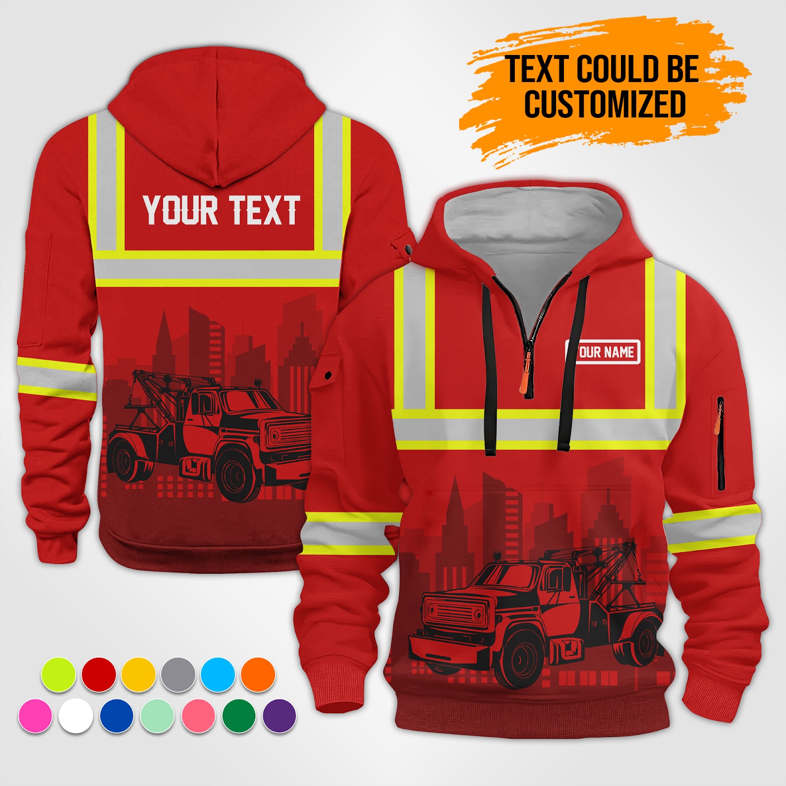 Custom Tow Truck 3D Hoodie - photo 2