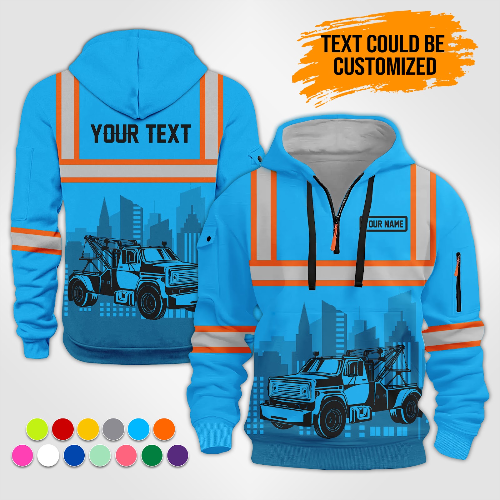 5870912-personalized-name-tow-truck-3d-all-over-printed-clothes-op517-5.jpg Custom Tow Truck 3D Hoodie - photo 5