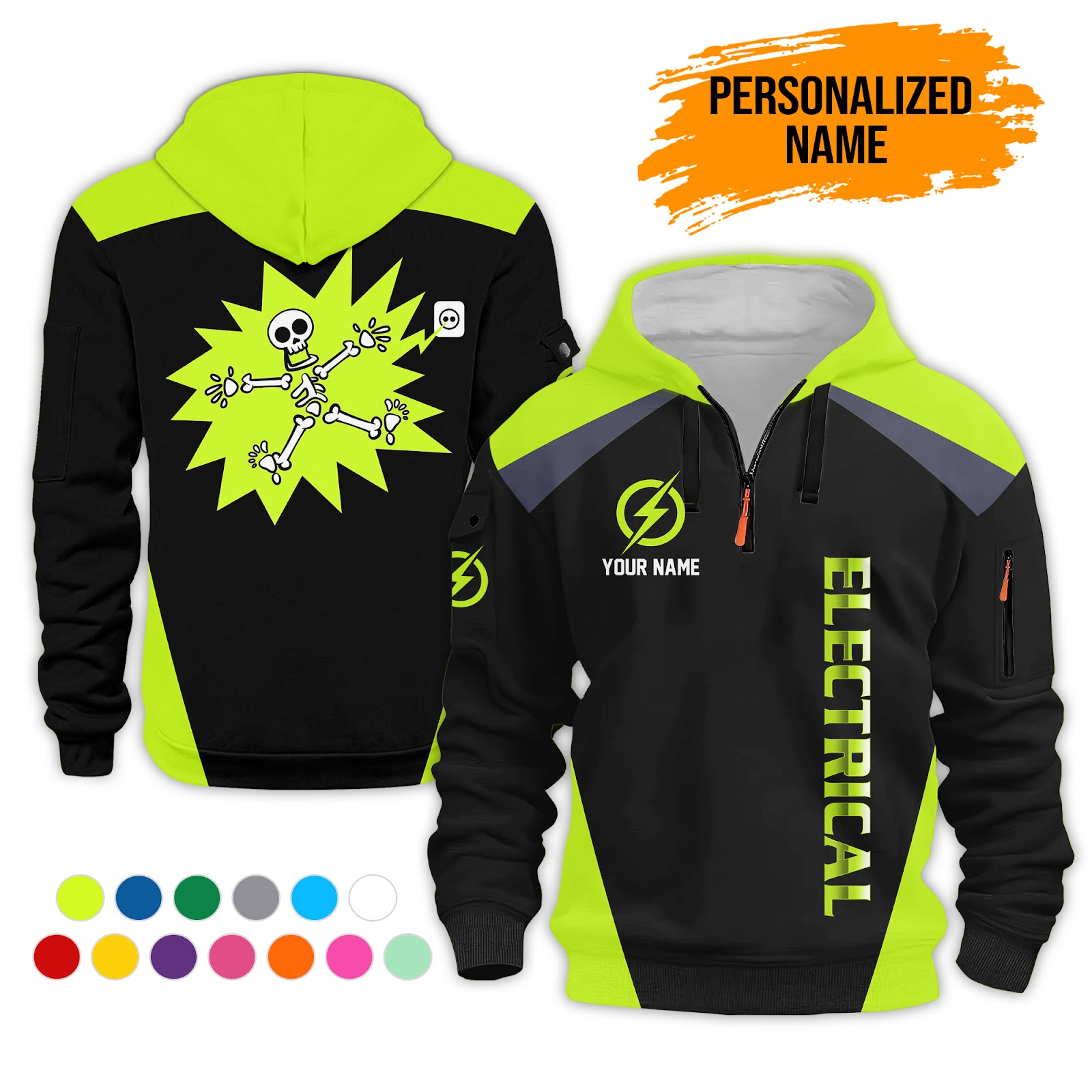 Custom Electrical 3D Quarter Zip Hoodie