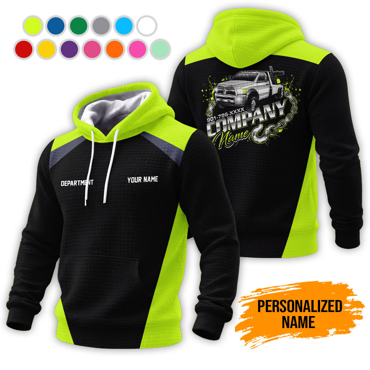 Custom Tow Truck 3D Printed Corn Kernels Jacket
