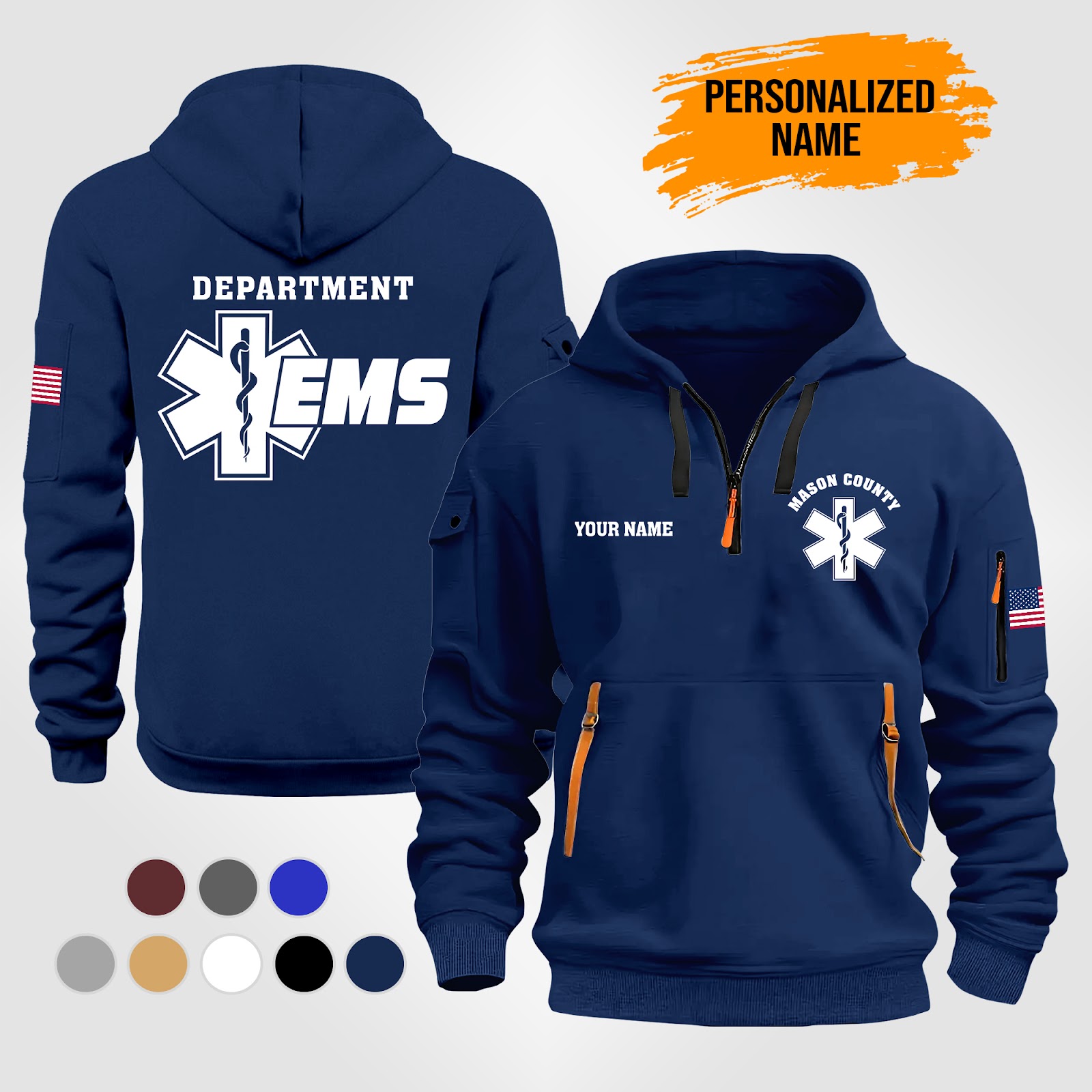 Custom EMS 3D Quarter Zip Hoodie
