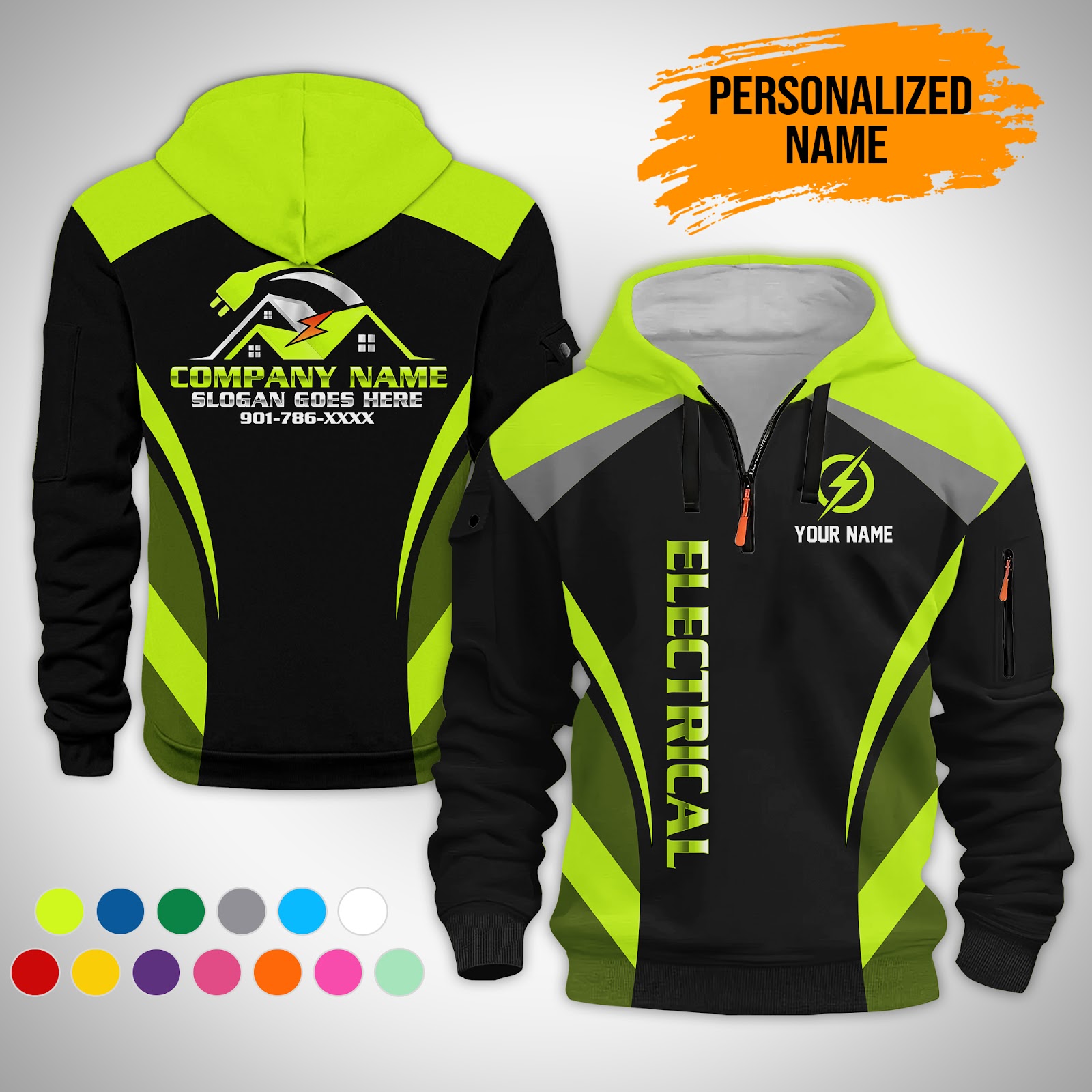 Custom Electrical 3D Quarter Zip Hoodie