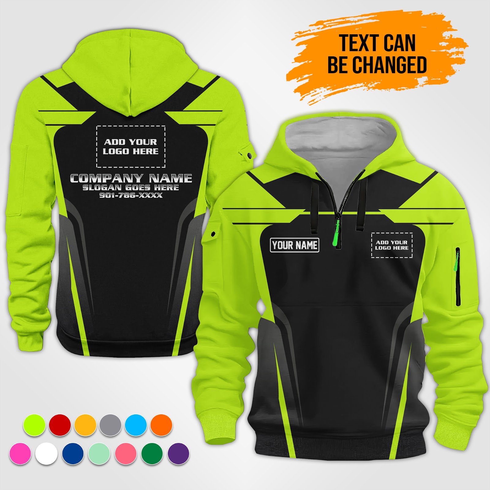 Custom Uniform 3D Quarter Zip Hoodie